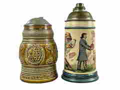 Pair of German Steins, One Mettlach (1 of 8)