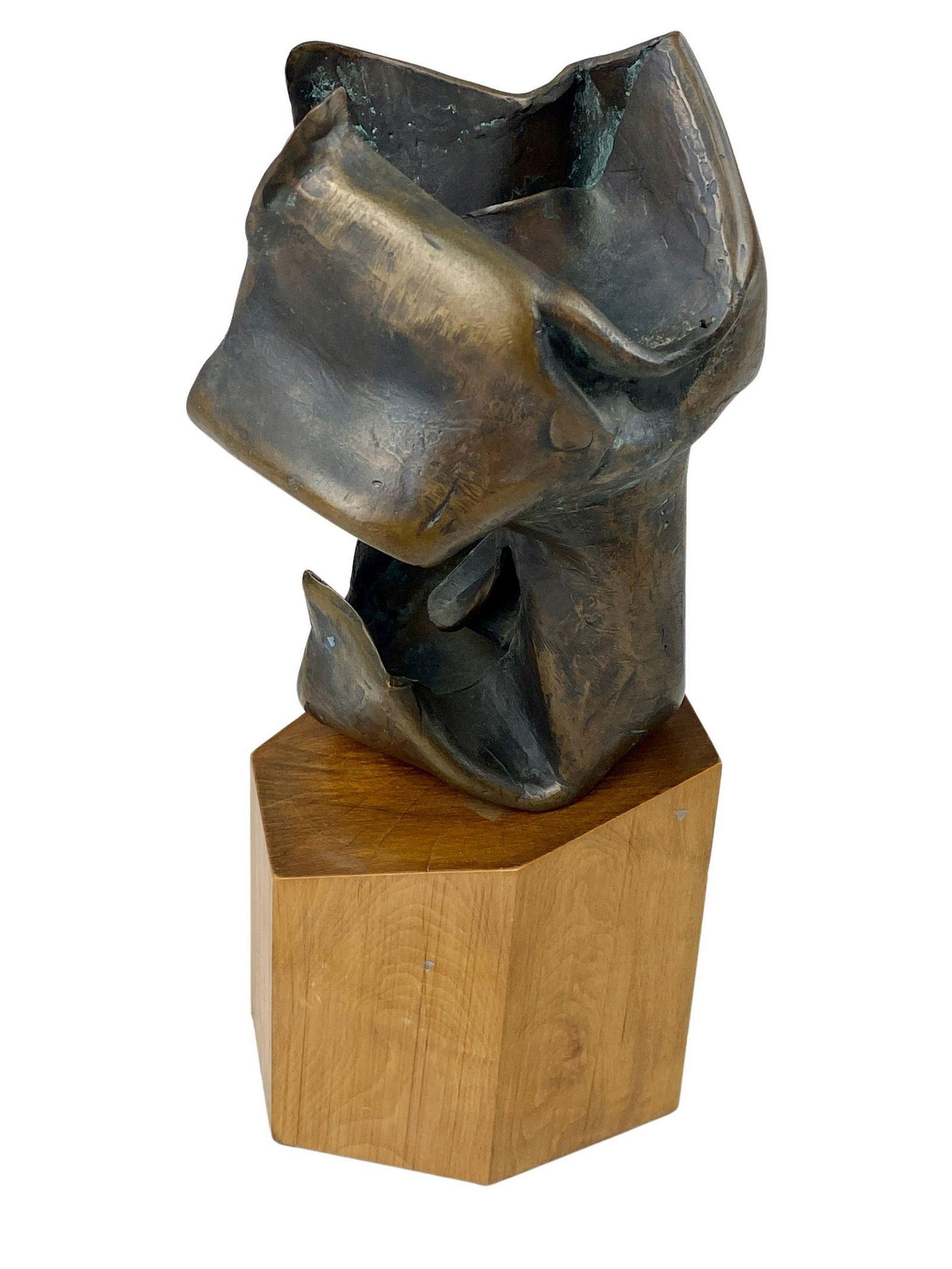 P. Pattison Brutalist Sculpture on Wooden Base (1 of 6)