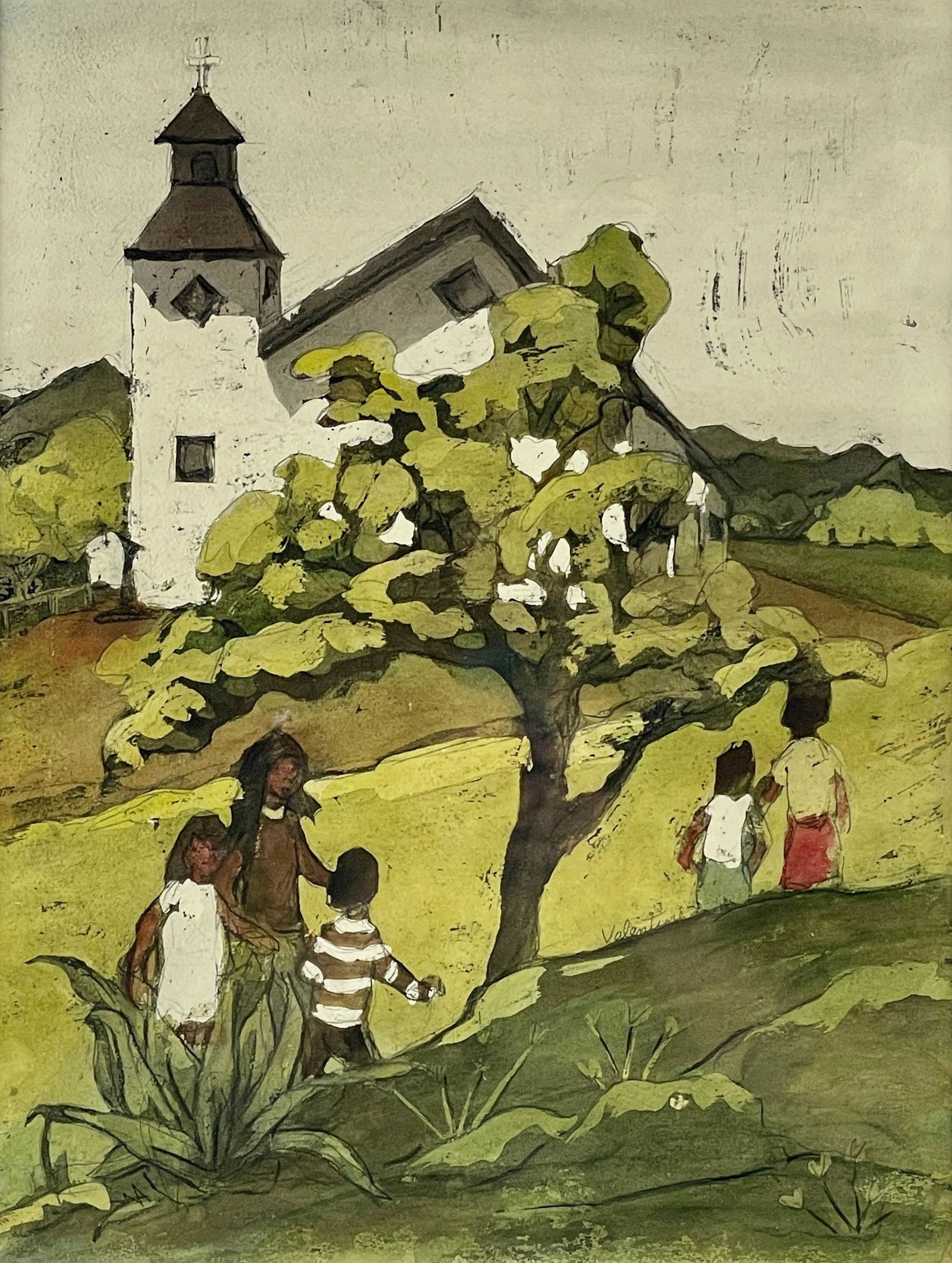 Pair of Watercolor Washes by Marion Valentine (1 of 5)