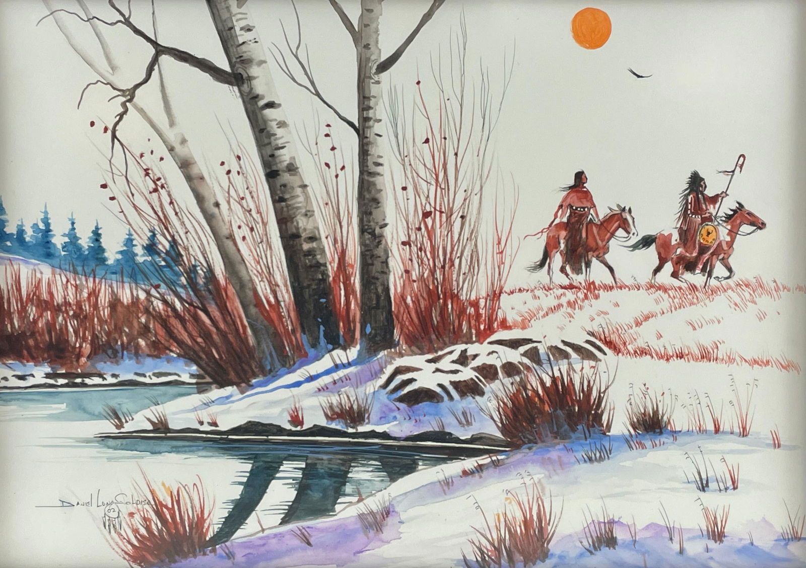 Daniel Long Soldier, Pair of Watercolor paintings (1 of 9)