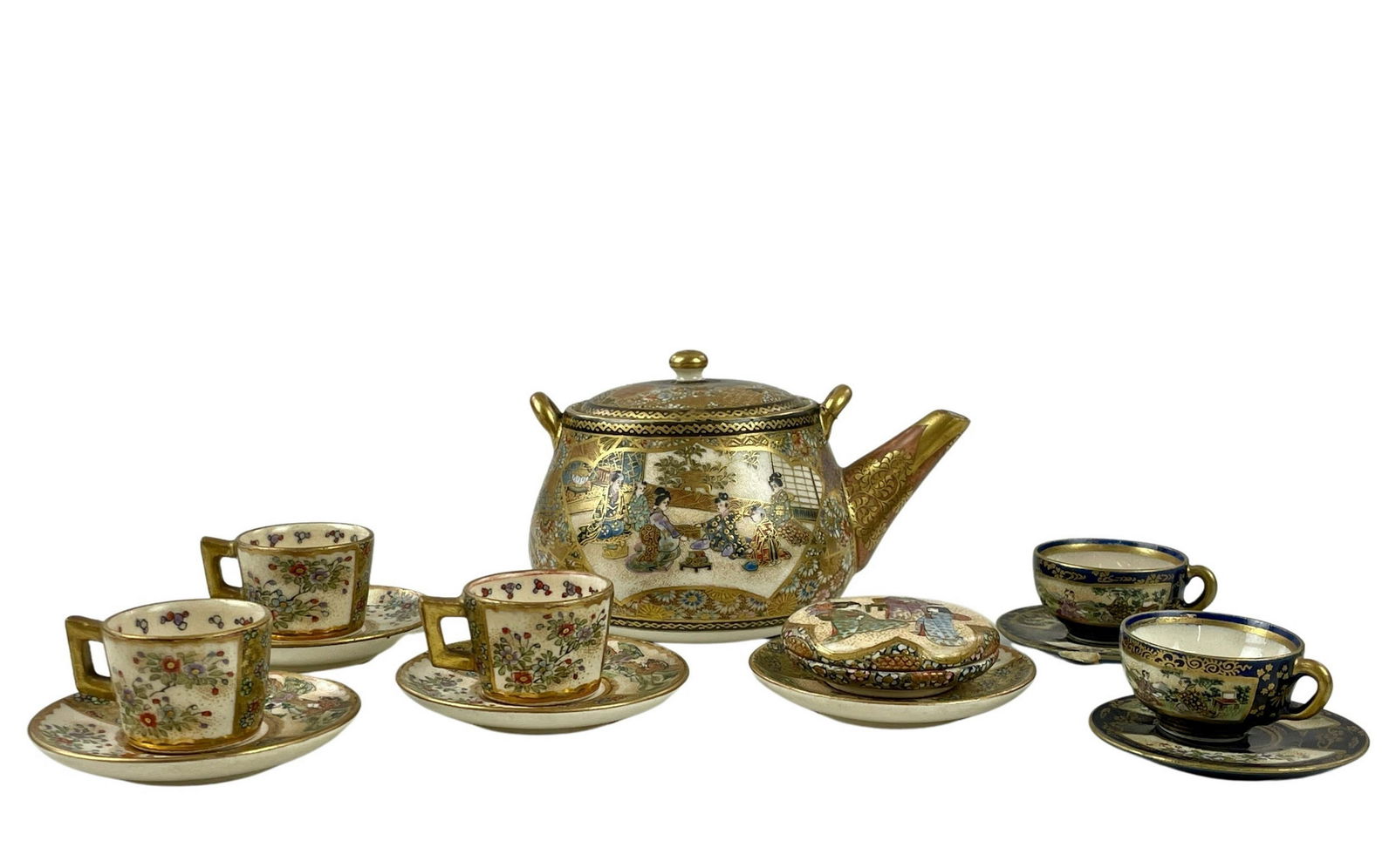 Meiji Period Satsuma Tea Set and Box, Signed (1 of 7)