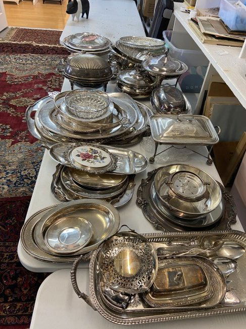 Large Collection of Silver Plate Serving Pieces (1 of 12)