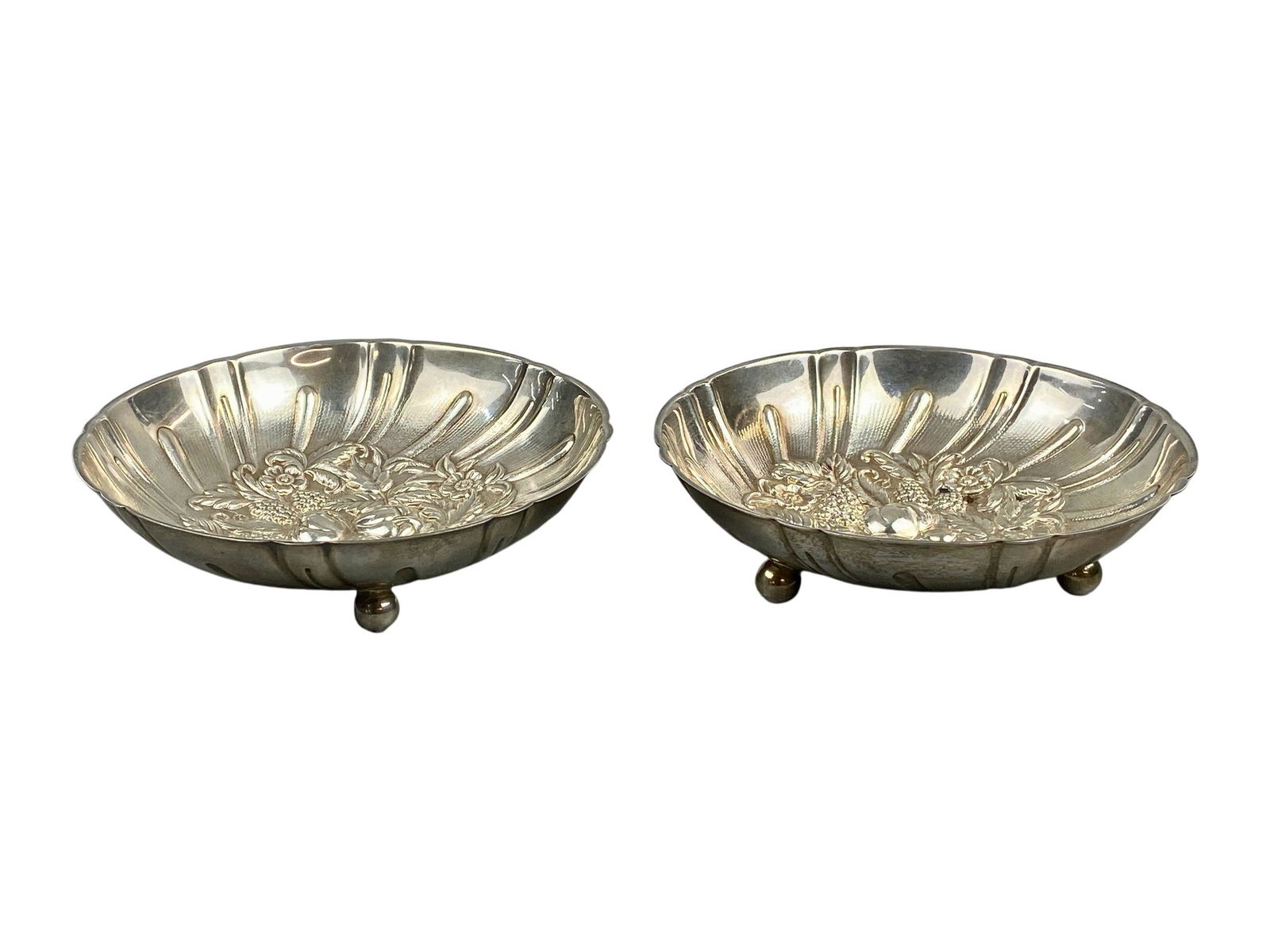 Pair of Kirk & Sons Repousse Sterling Candy Dishes (1 of 5)