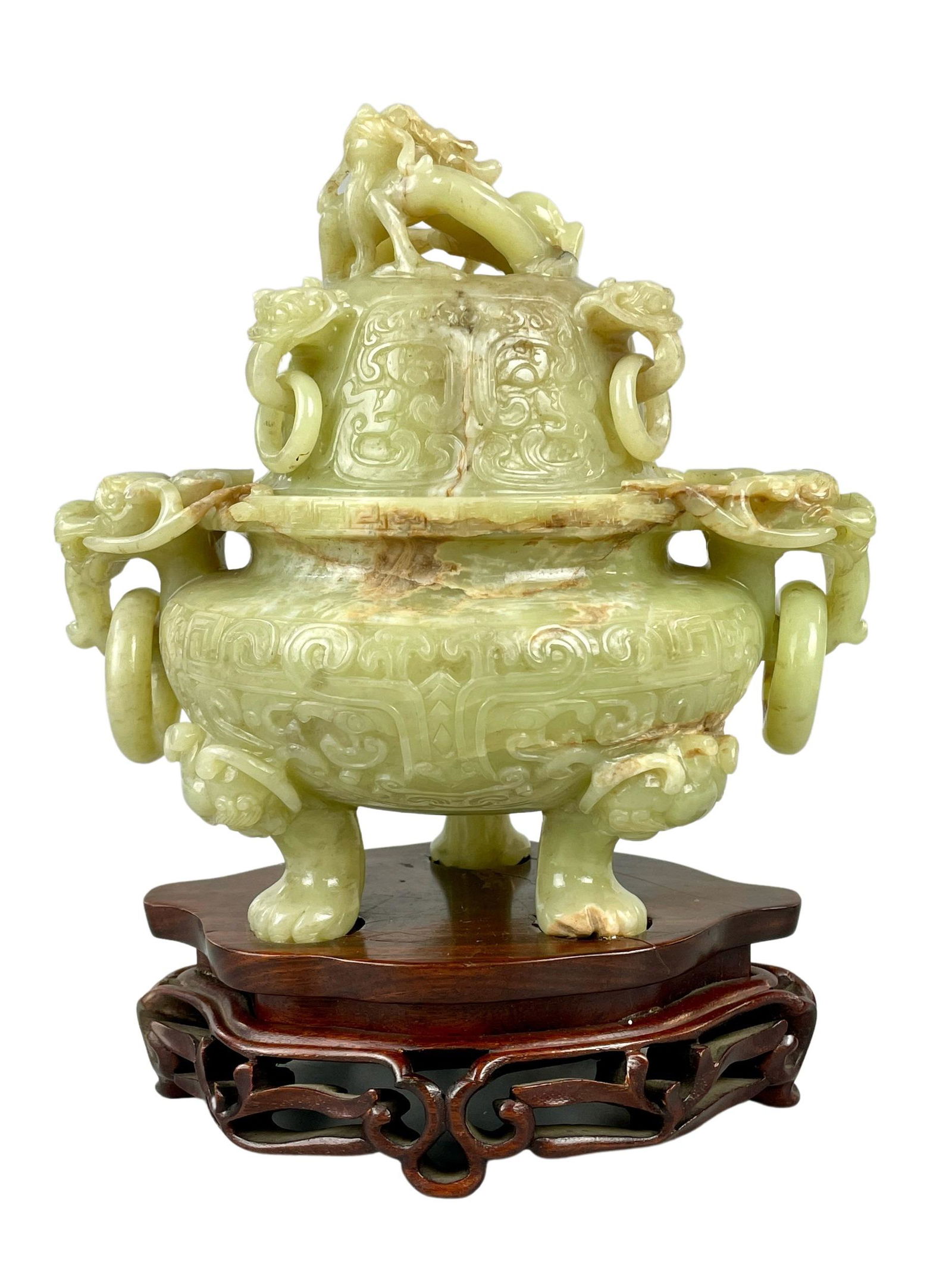 Chinese Carved Jade Incense Burner (1 of 8)