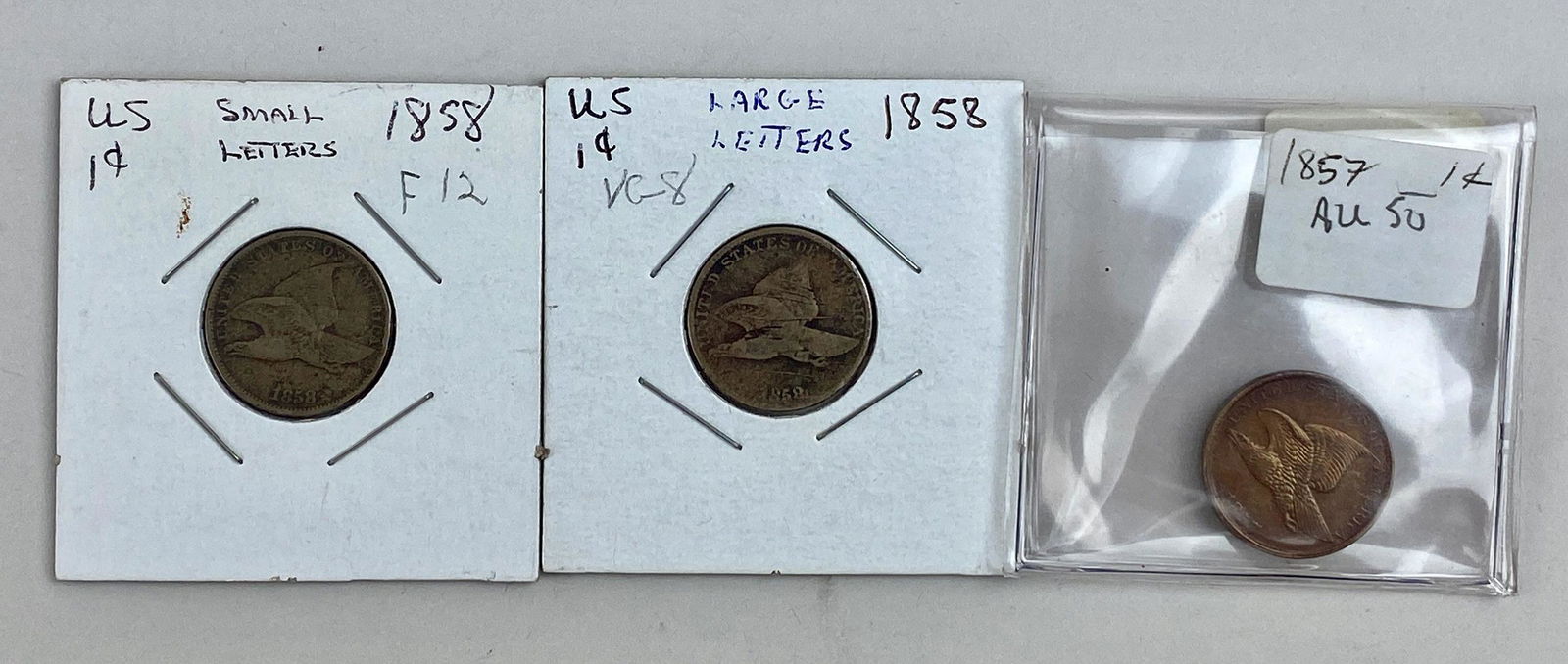 Group of Three Flying Eagle Pennies (1 of 7)
