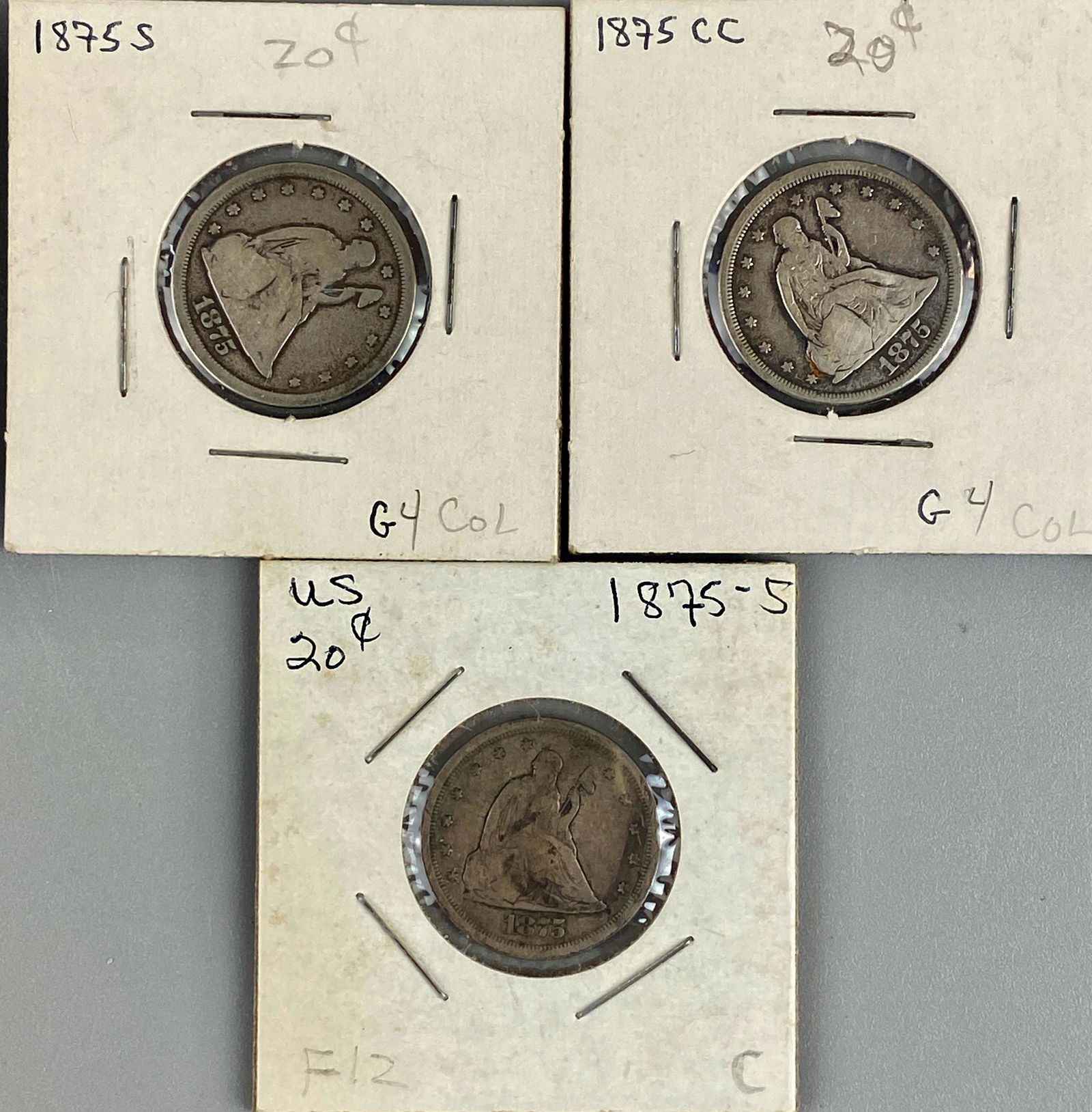 Group of Three Seated Liberty 20 Cent Pieces (1 of 7)