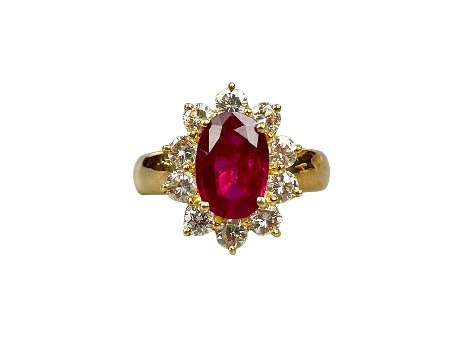18k Yellow Gold Ruby and 1.00 CTW Diamond Ring (1 of 6)
