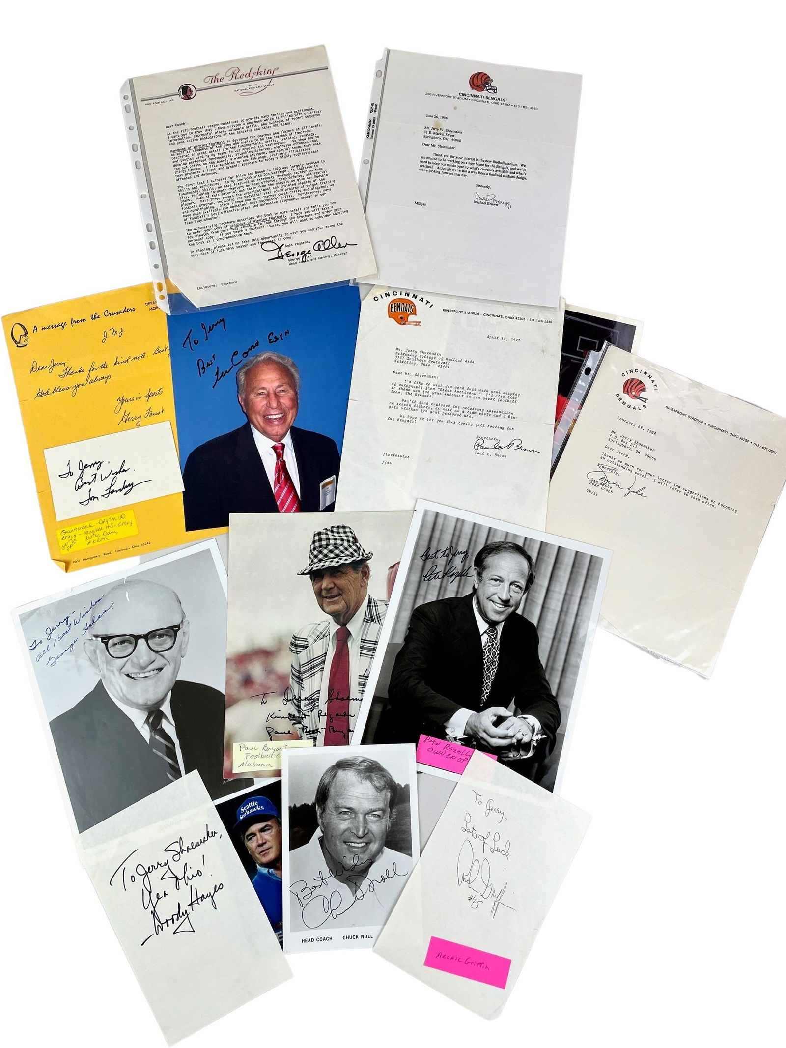 Paul "Bear" Bryant/ Halas Signed Photos, more (1 of 3)