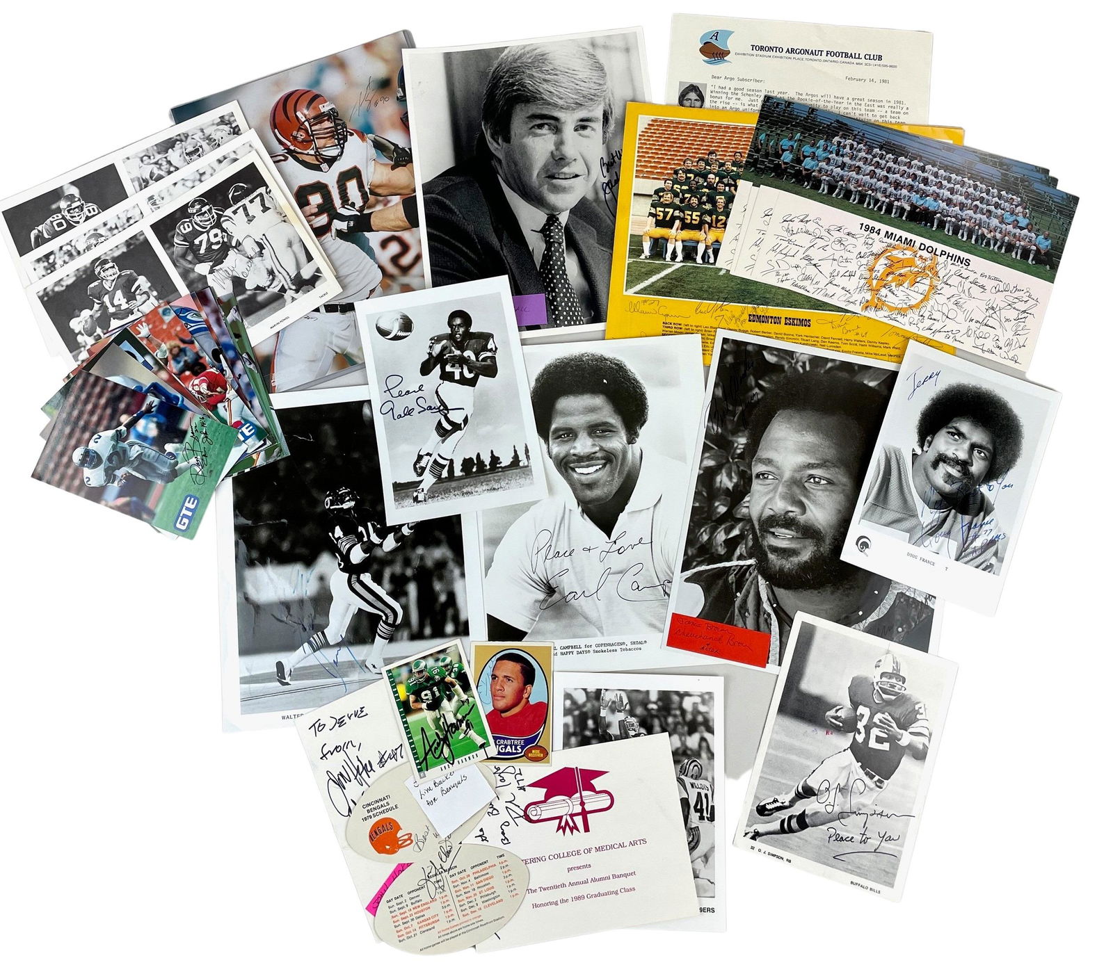 NFL RB Greats Sayers, Brown, Payton autographs (1 of 5)