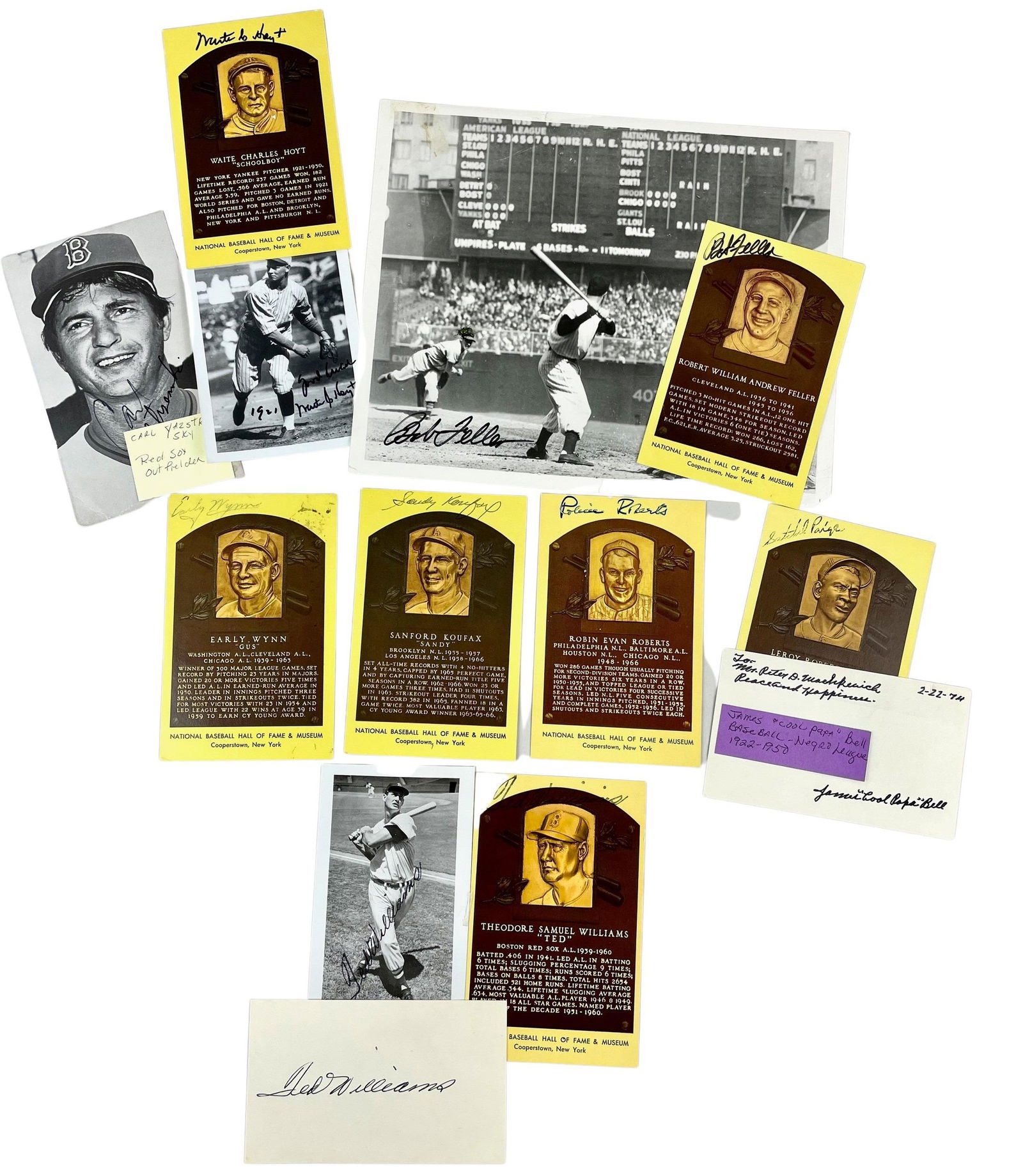HOF autographs from Baseball Greats. Ted Williams etc (1 of 4)