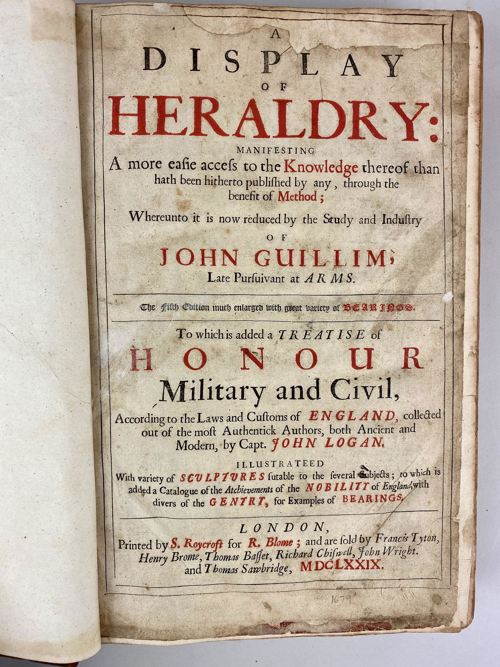 John Gullim, "A Display of Heraldry" Antique Book (1 of 16)