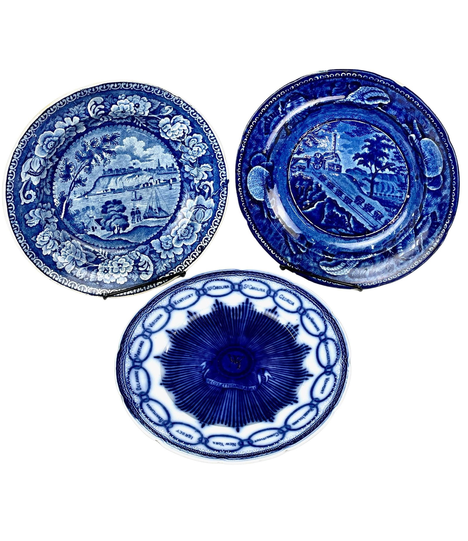 Group of 3 Historical Blue Plates (1 of 10)