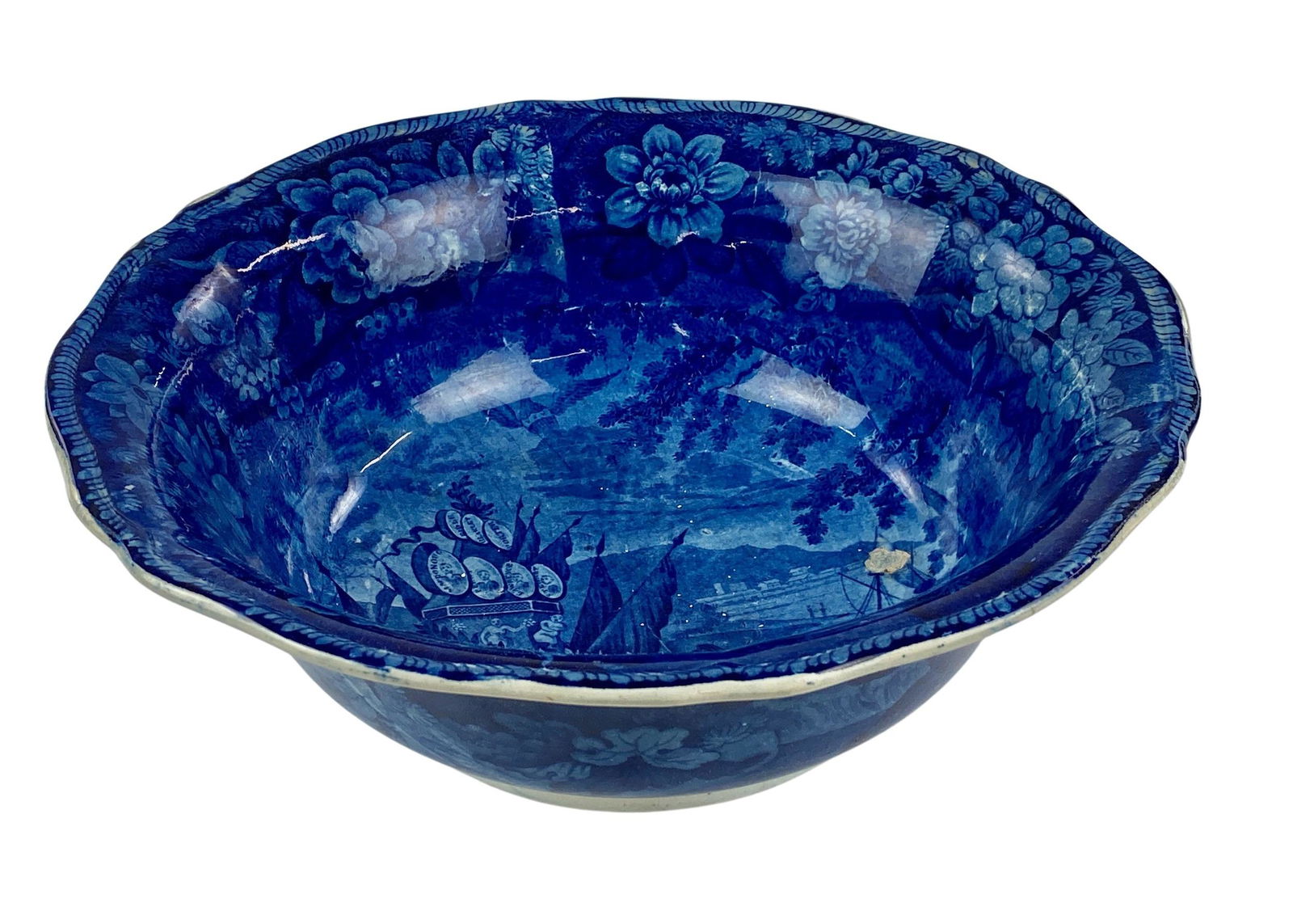 Historical Blue Staffordshire Wash Basin (1 of 7)