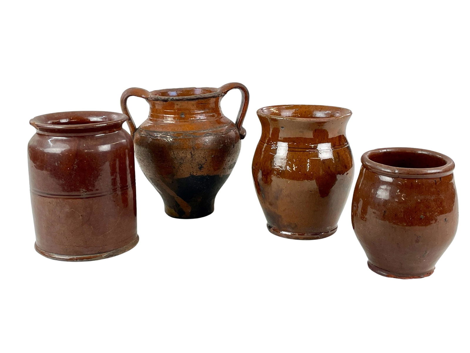 Group of Four Early Redware Vessels (1 of 4)