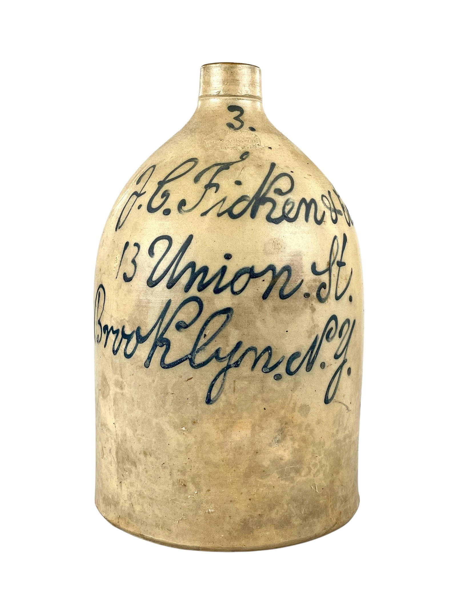 Union Pottery, Newark, 3 Gallon Advertising Crock (1 of 4)