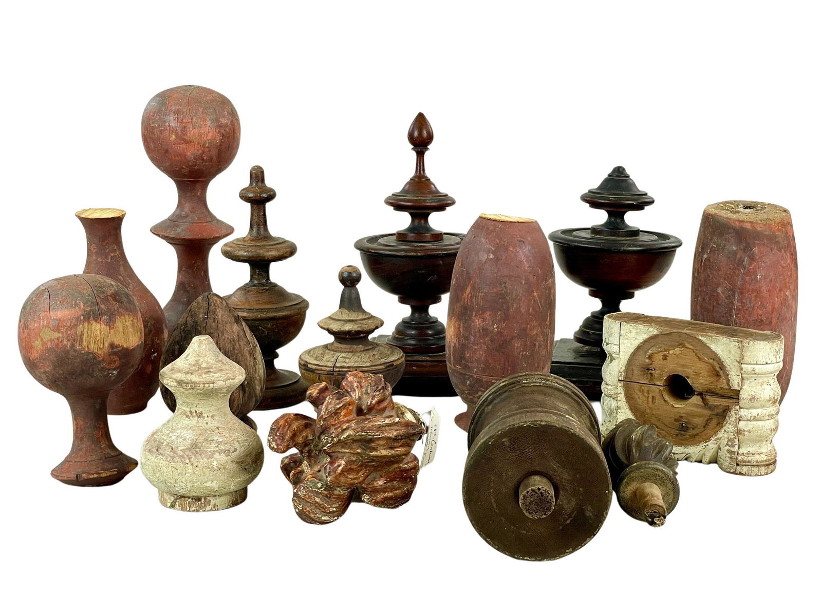 Large Collection of Antique Wooden Finials (1 of 5)