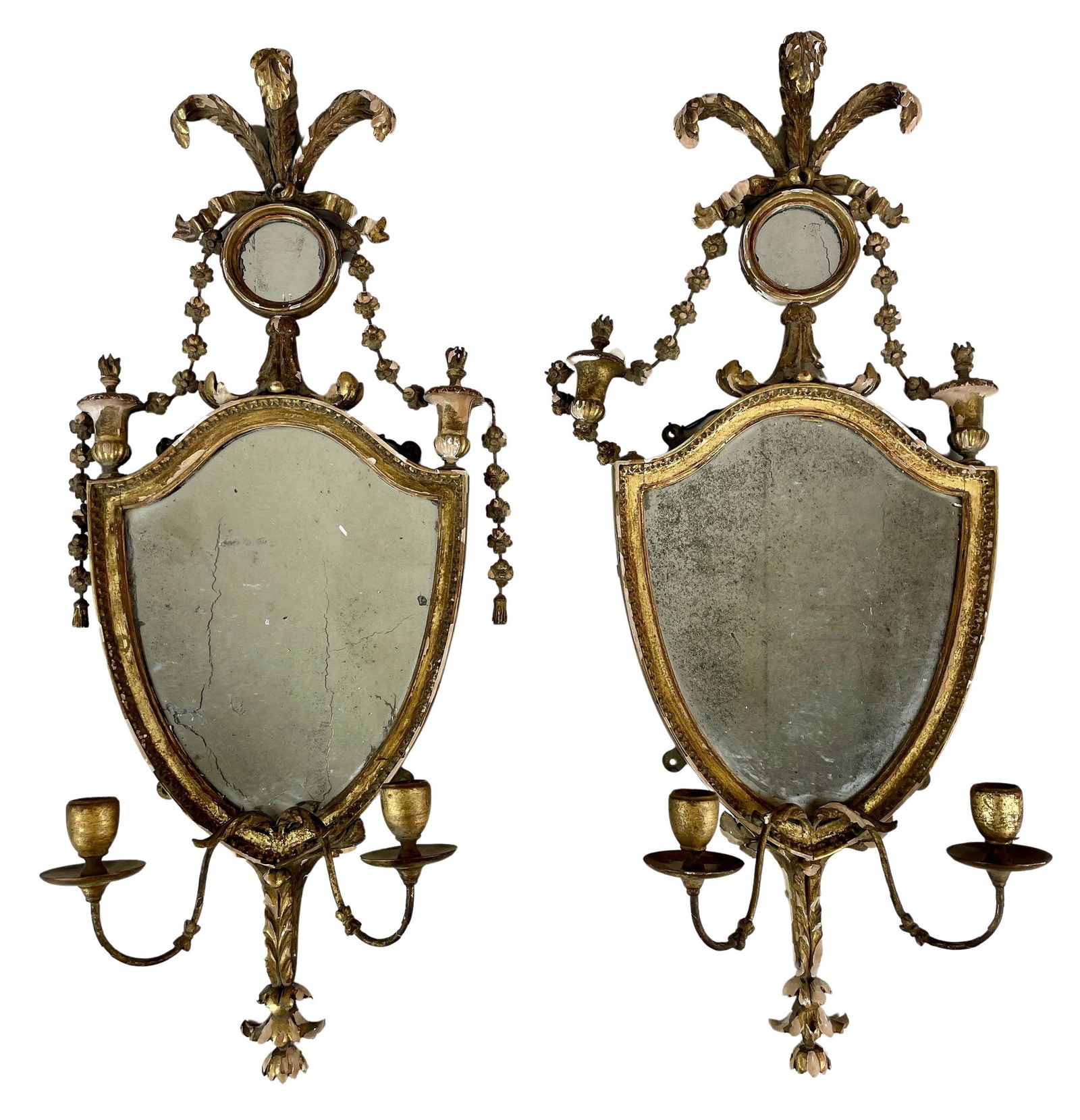 Pair of American or English 18th Century Giltwood Mirrors (1 of 10)