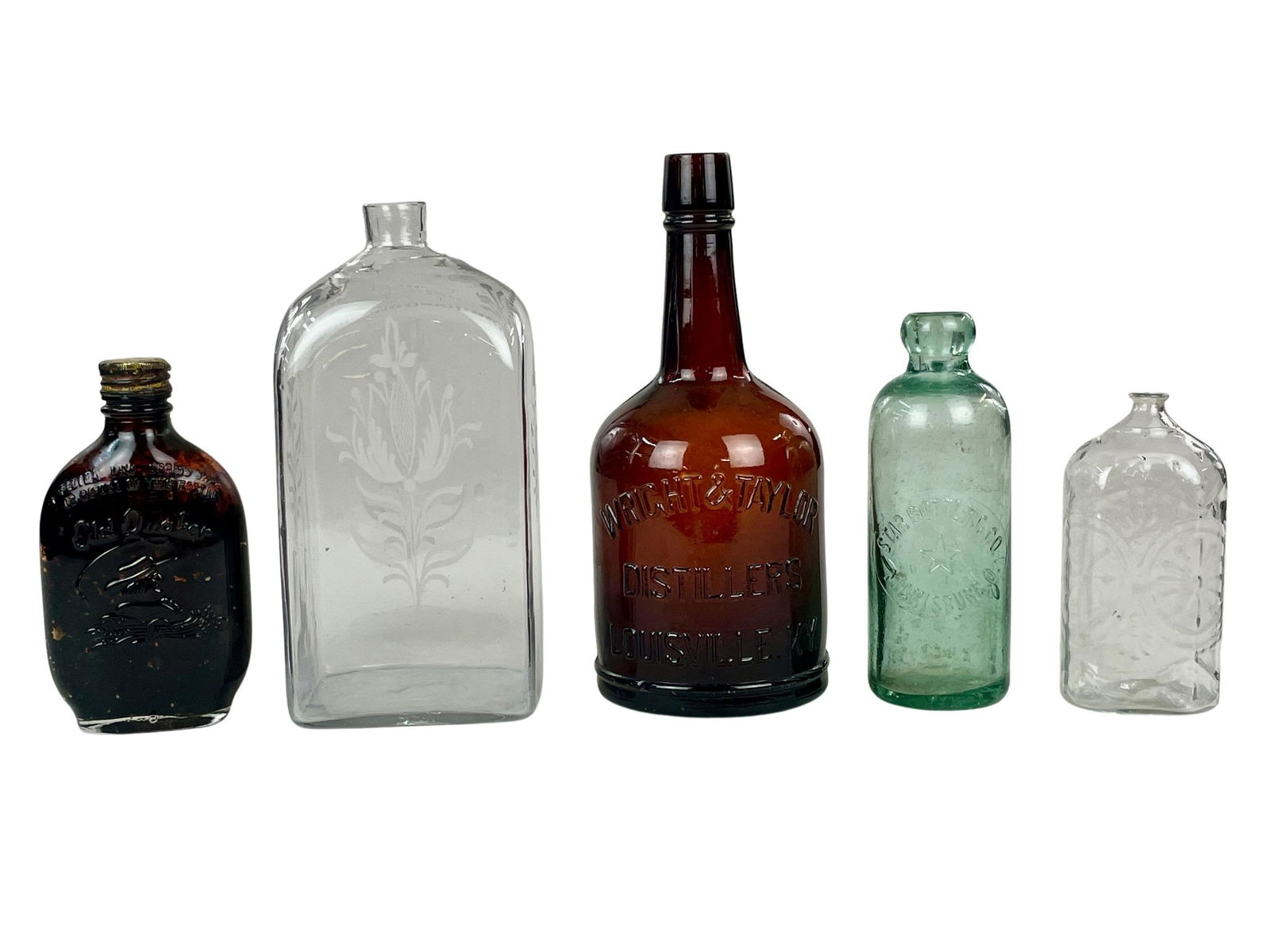 Collection of Five Blown Glass Bottles (1 of 7)