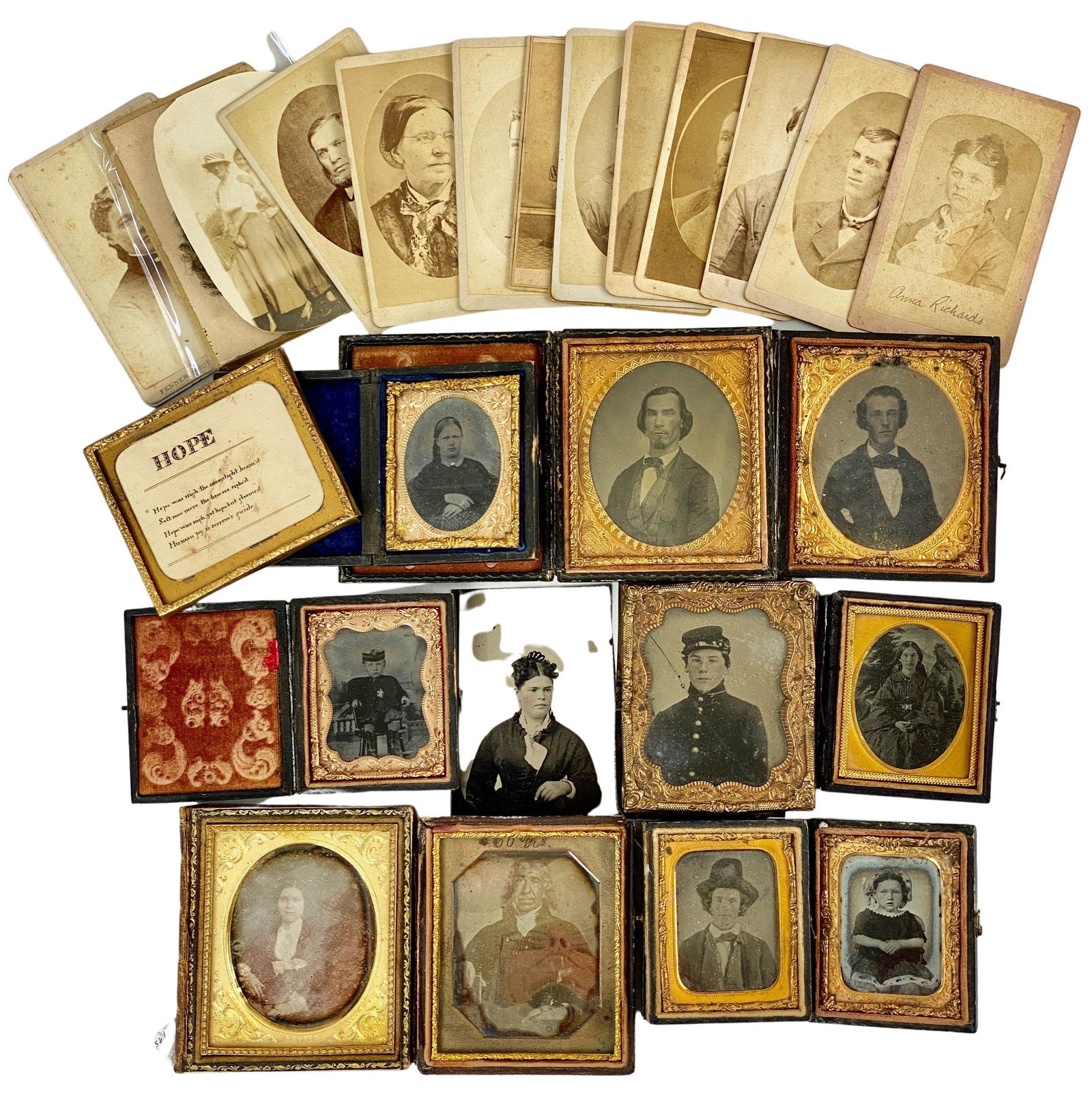 Collection of Cased Images and Cabinet Cards (1 of 7)
