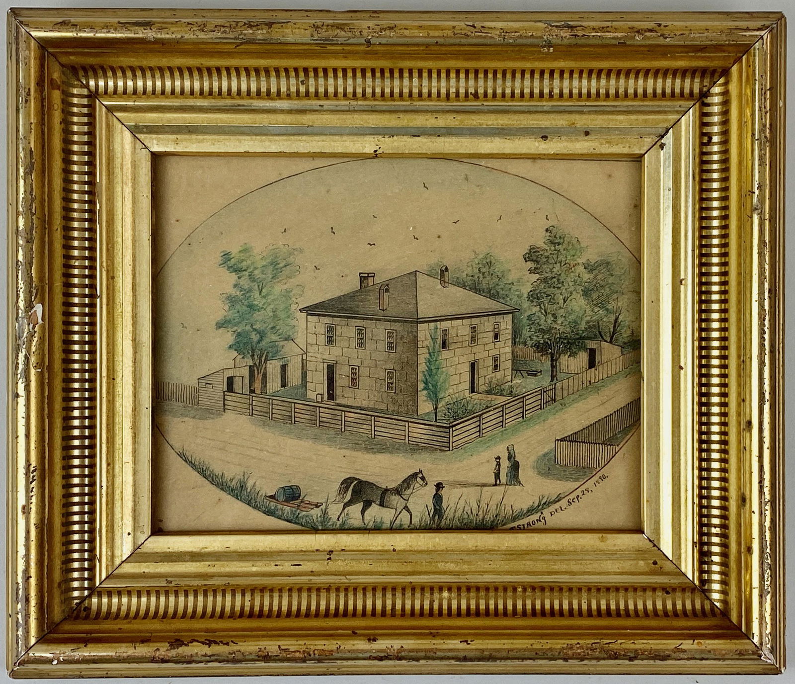 1880 Folk Art Drawing by T. Strong (1 of 4)