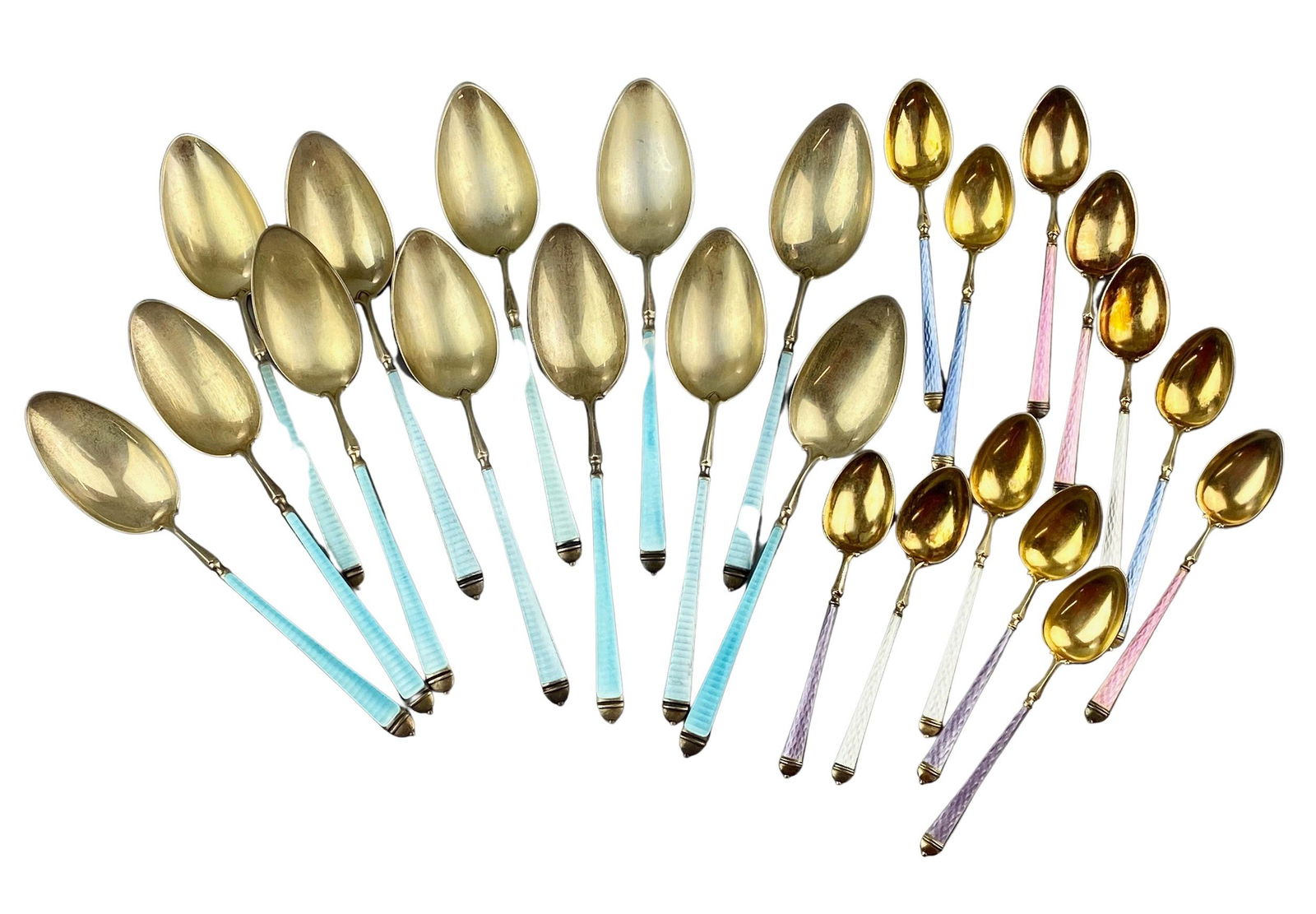 Collection of Danish Enameled Sterling Spoons (1 of 12)