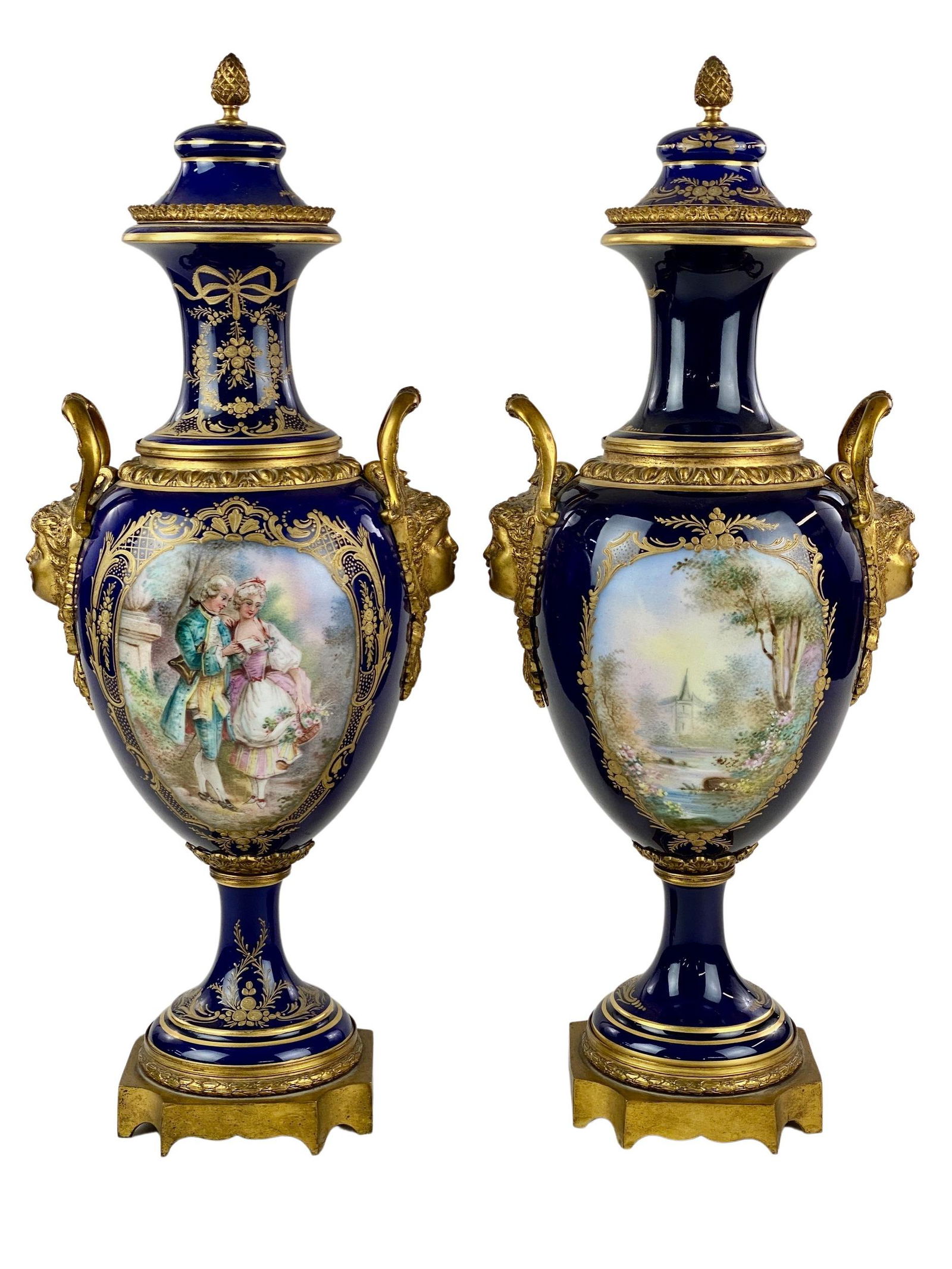 19th C. Sevres Procelain, Gilt and Ormolu Vases (1 of 11)