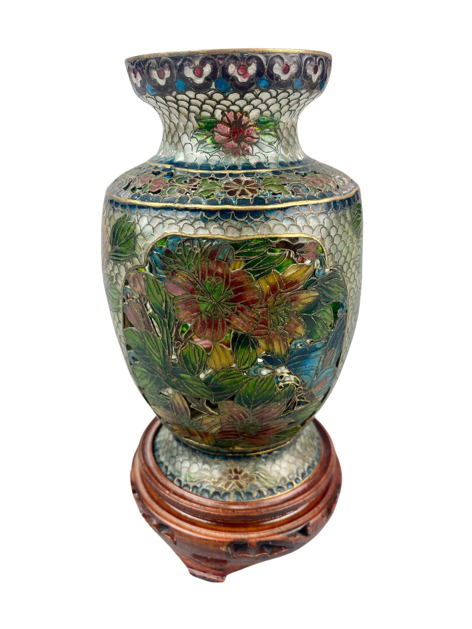 Chinese Plique a Jour Vase (1 of 7)