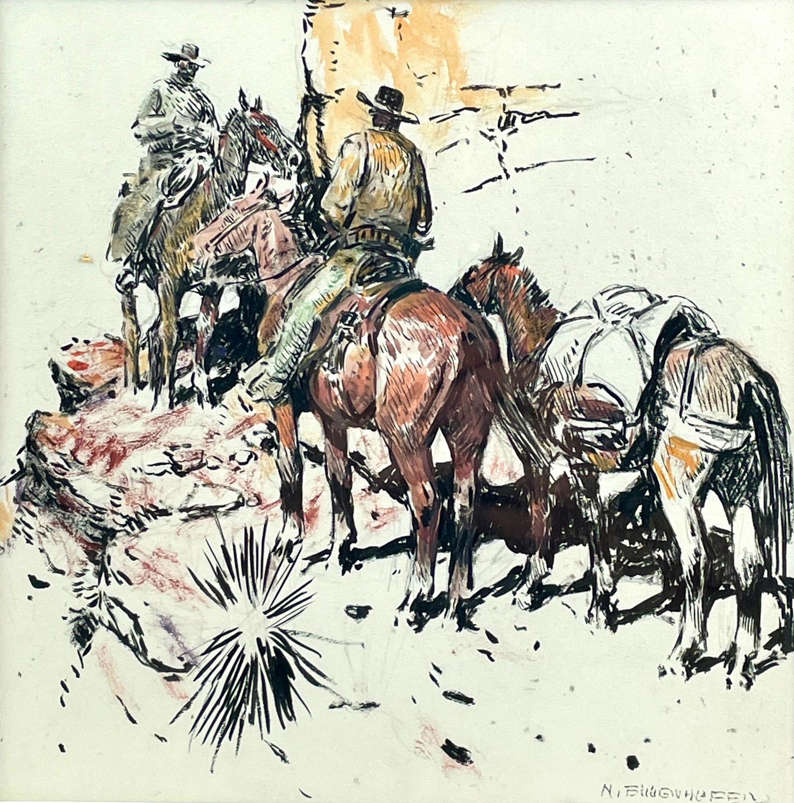 Western Watercolor and Ink by Nick Eggenhofer (1 of 4)