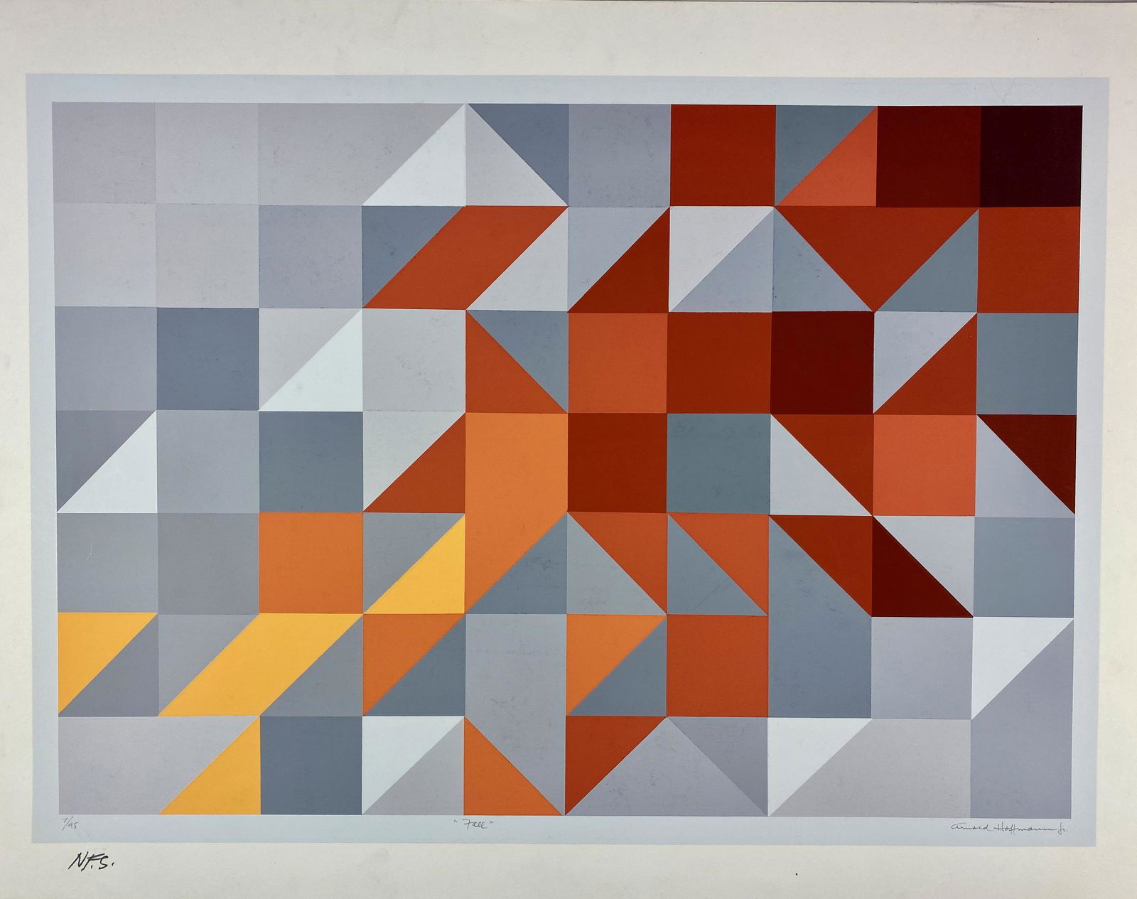 "Fall" Op Art Silkscreen by Arnold Hoffman (1 of 6)