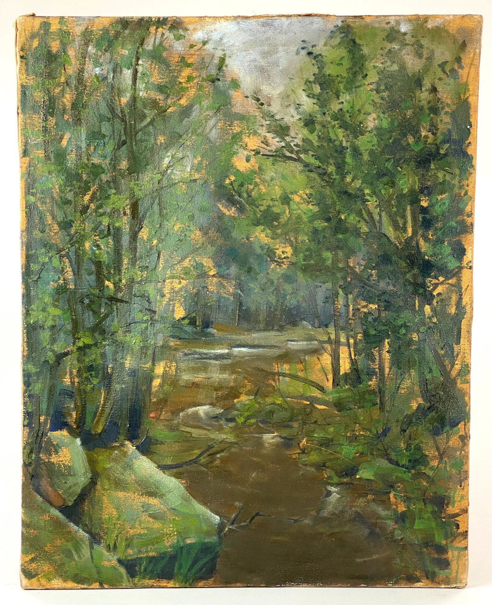 Michael Baum Attributed Modernist Oils: A collection of 8 oil paintings attributed to Michael Baum, the estate being offered. All oil on canvas, several in a Wyet Ê h-esque manner with stark window or barn subjects. Largest 29" x 19".