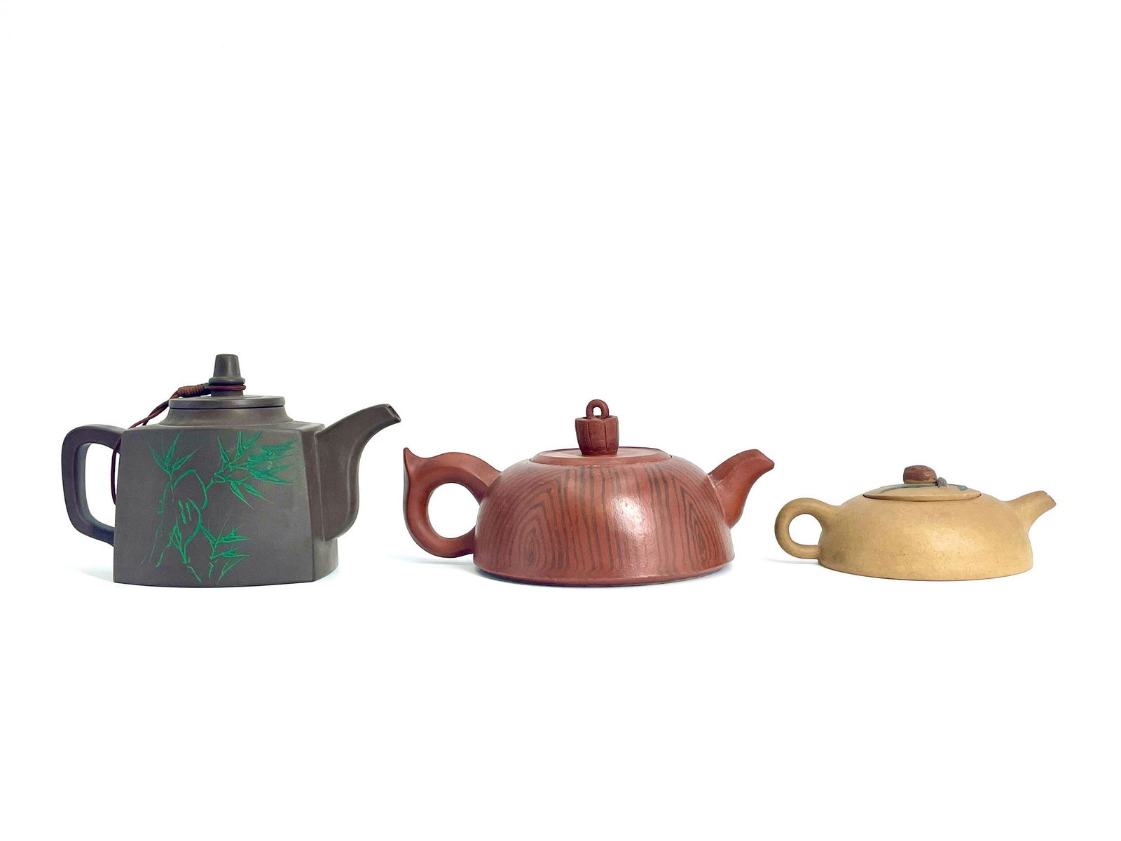 Three Chinese Yixing Ware Teapots (1 of 10)