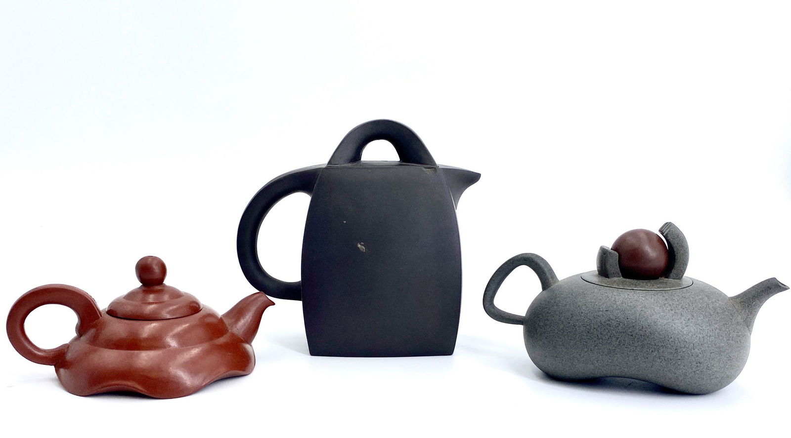 Three Yixing Ware Teapots in Modernist Forms (1 of 11)