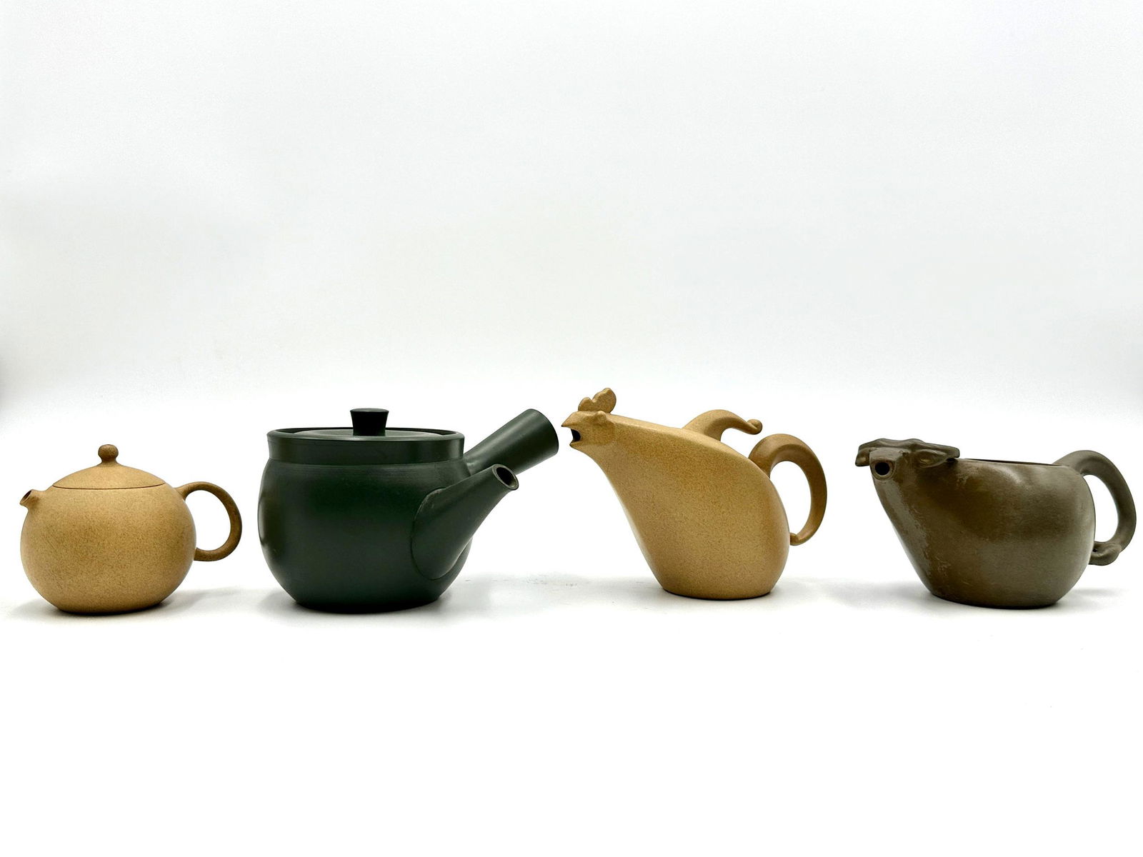 Four Chinese Yixing Ware Teapots (1 of 7)