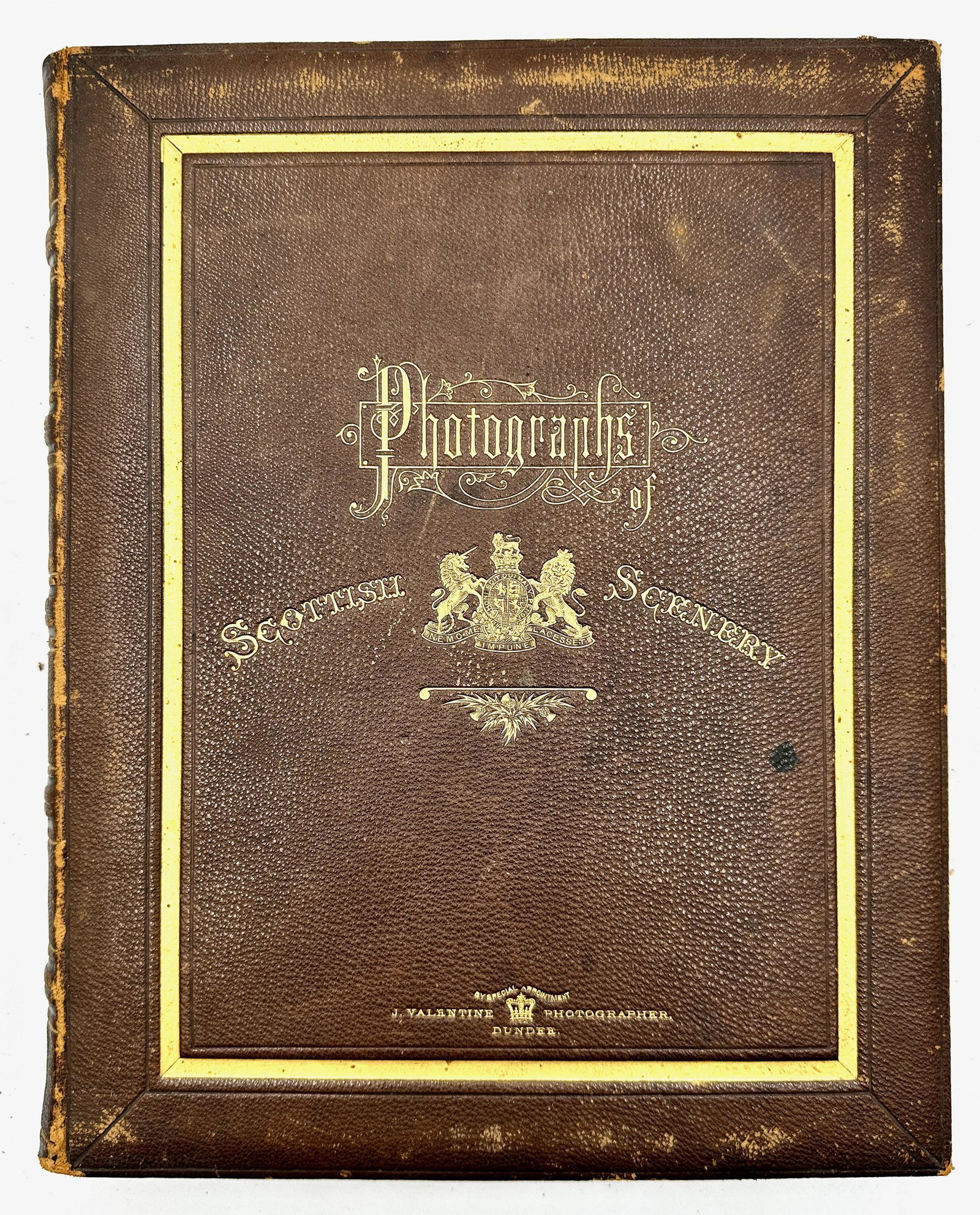 Photograph Album of Scottish Scenery: Leatherbound From the estate and lifelong collection of William Garrett Hodges (1946-2014). Hodges was a Virginia-based dealer of fine arts, with specialization in p