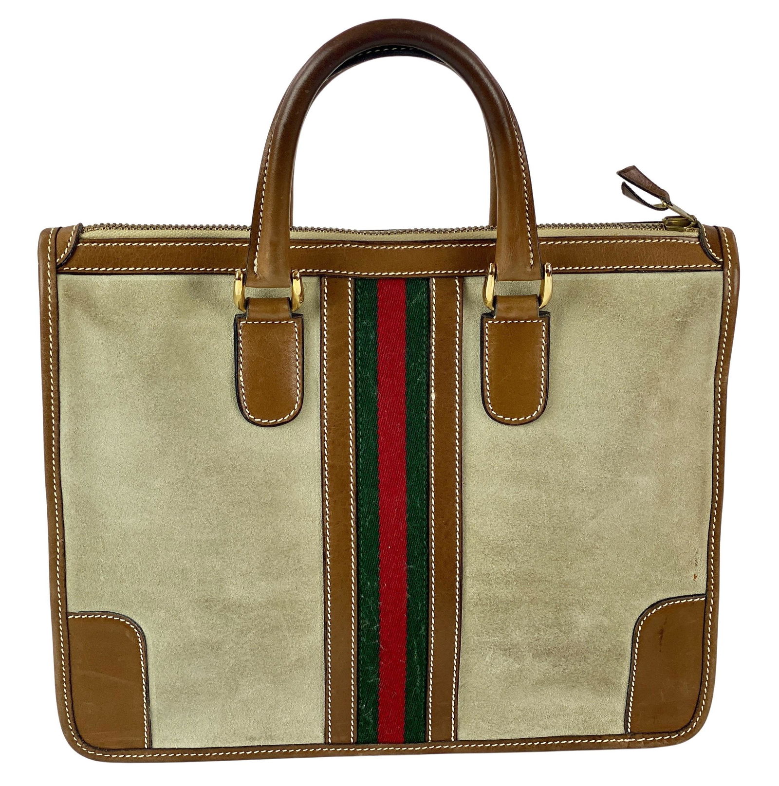 Gucci Beige Suede Handbag in Original Box (1 of 9)