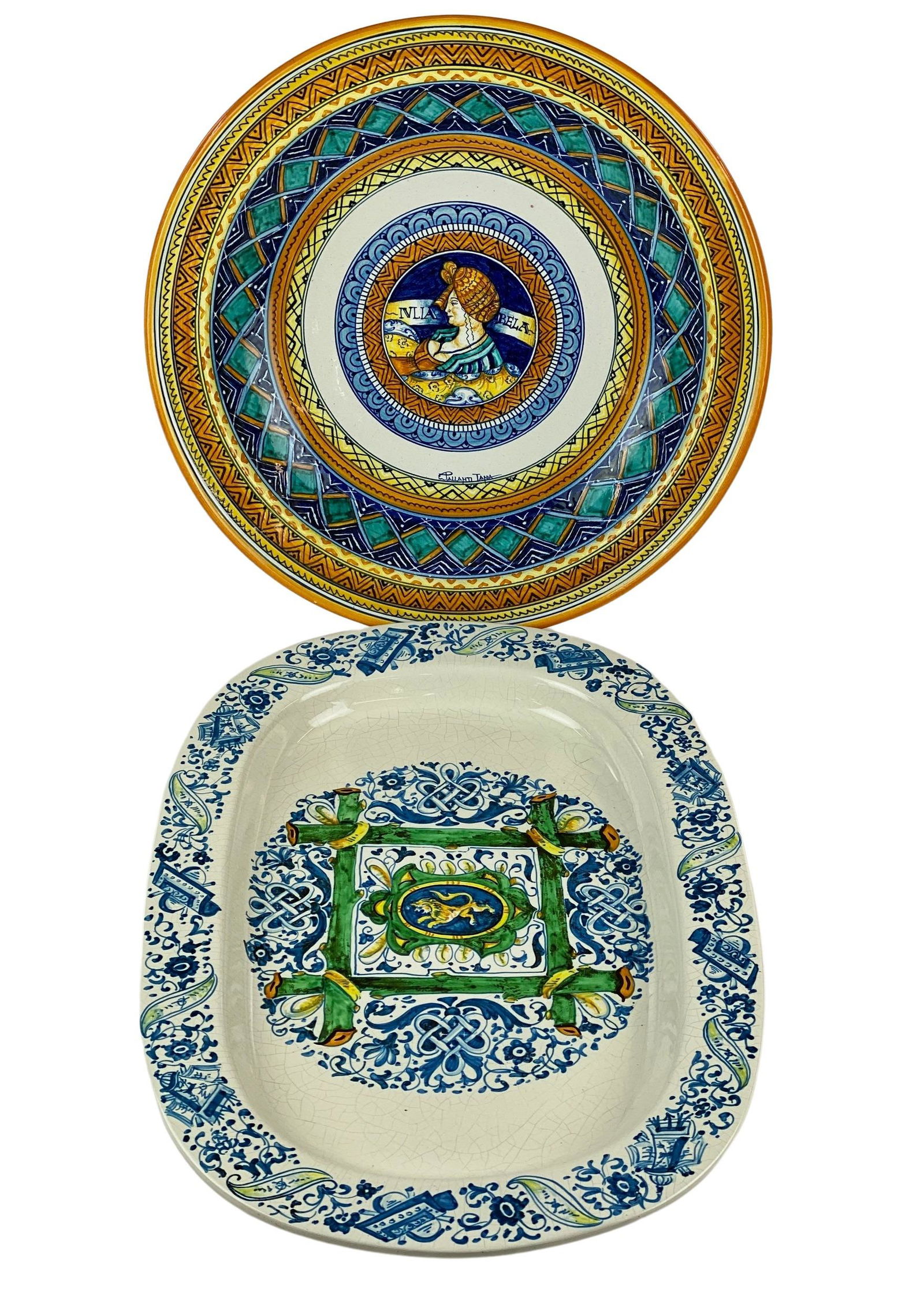 Pair of Italian Faience Chargers (1 of 9)