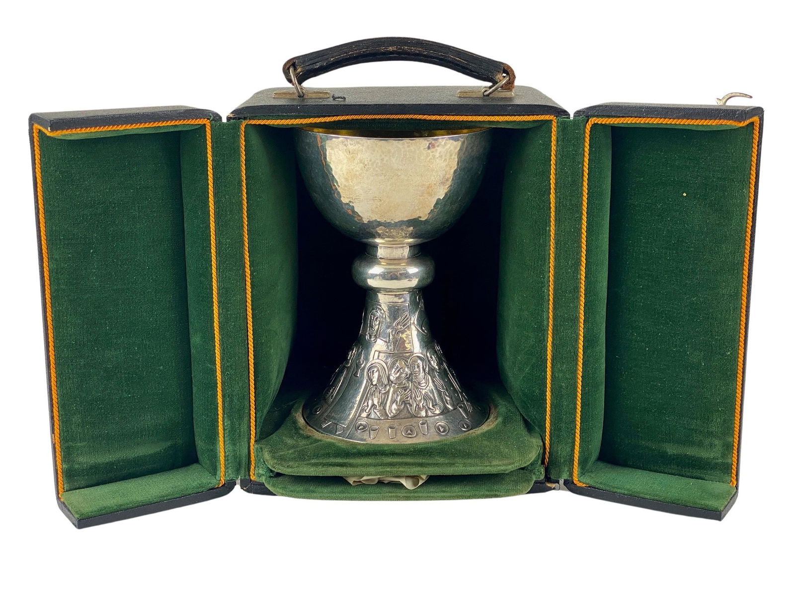 Sterling and 24k Gold Wash Hammered Chalice (1 of 7)