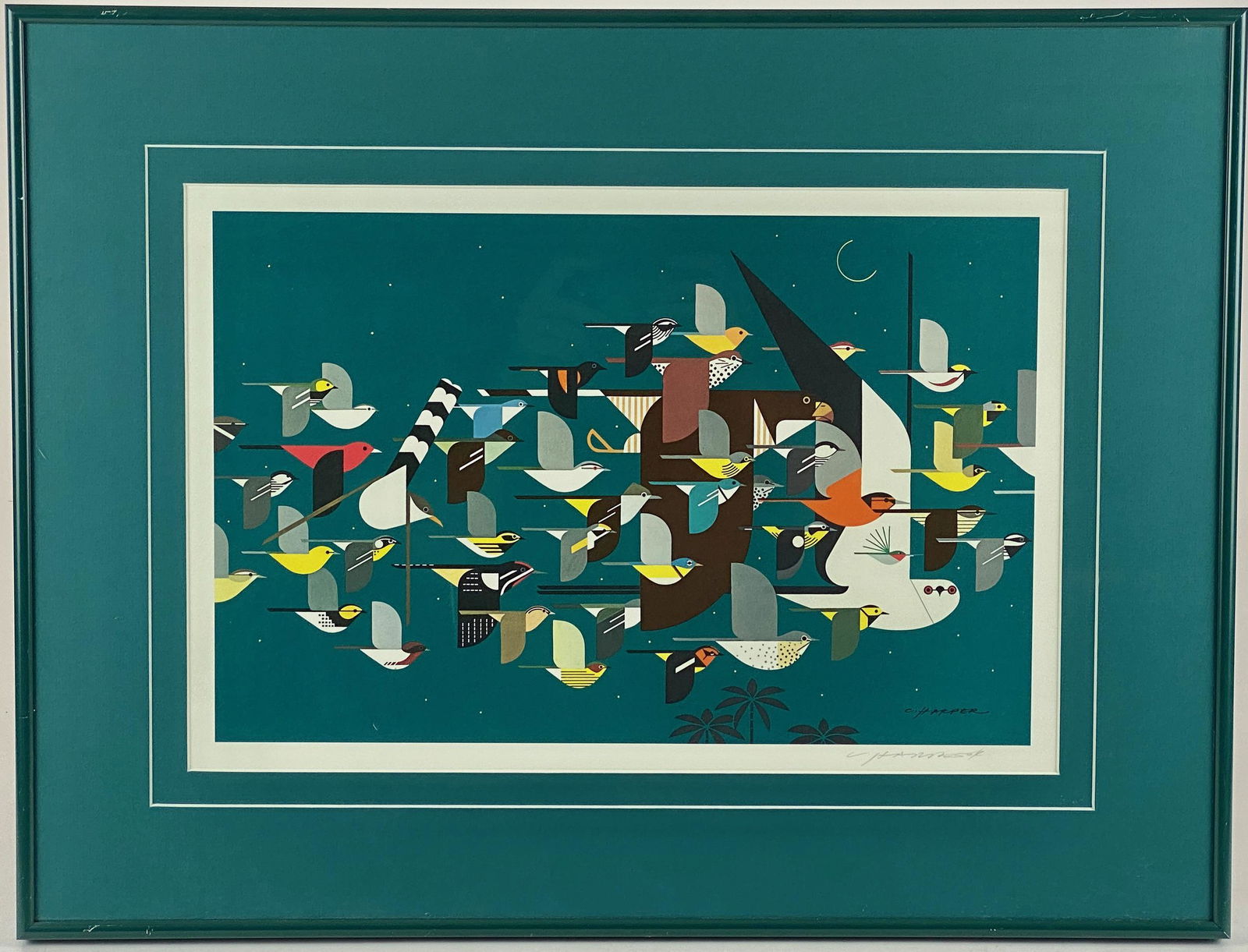 Offset Lithograph of Birds Signed Charley Harper (1 of 5)
