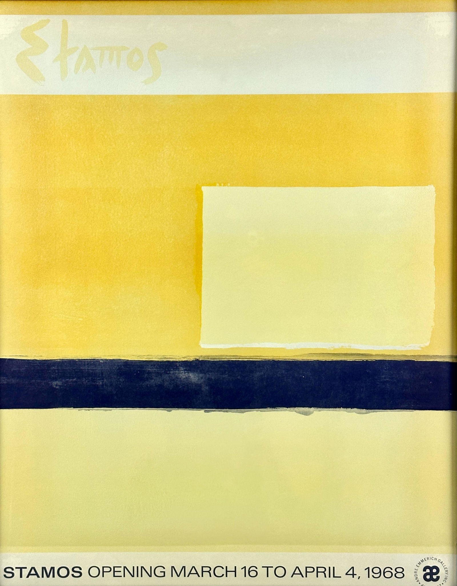 Group of Three Exhibition Posters: Including Andre Brasilier, Stamos and Mascheroni. Largest size: 31" ht. x 20" wd. These items are commercially framed and can be removed for shipping