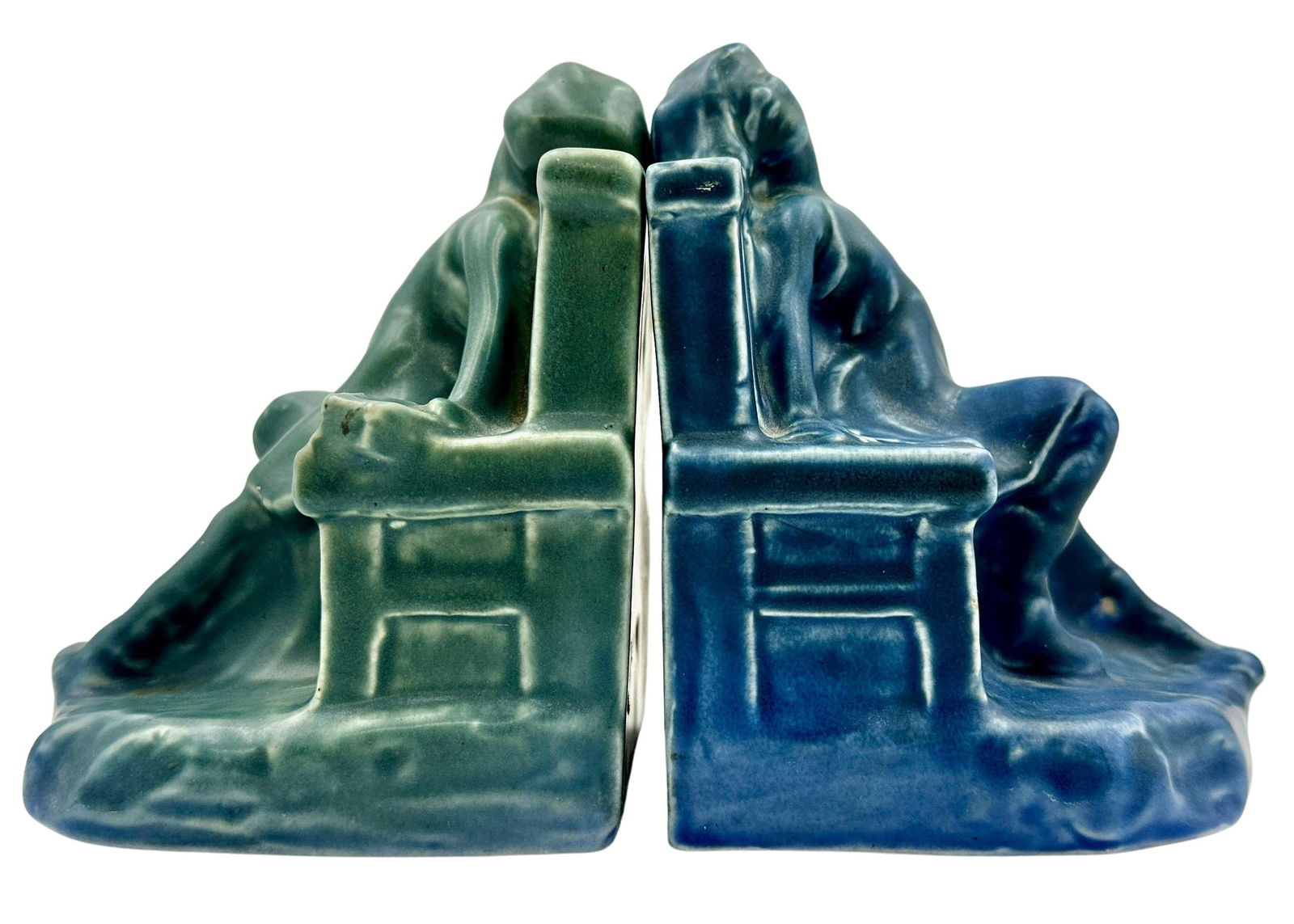 Rookwood Pottery Matching Bookends Alt Glazes (1 of 5)