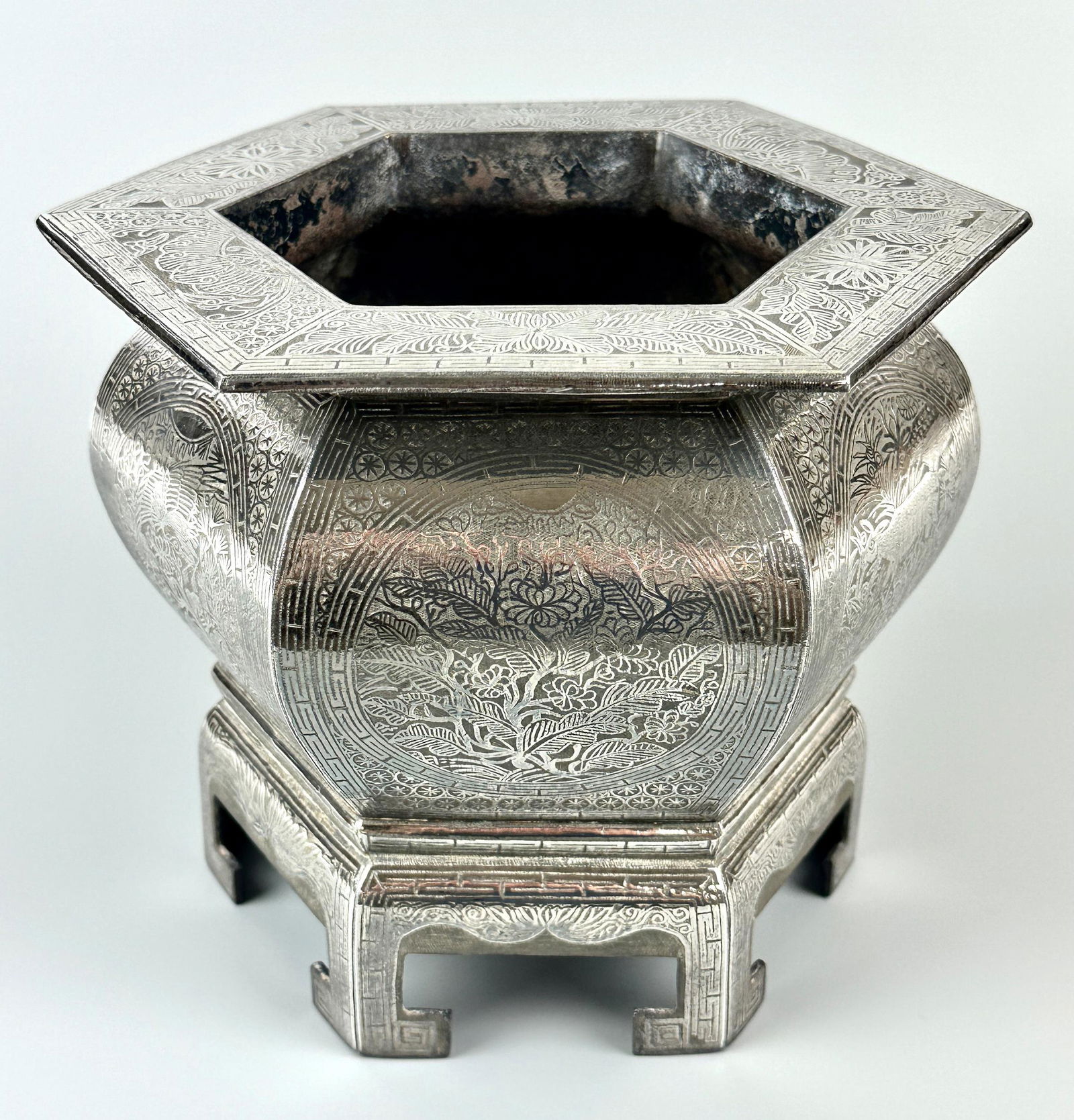 Southeast Asian Censer in Silver Niello (1 of 8)