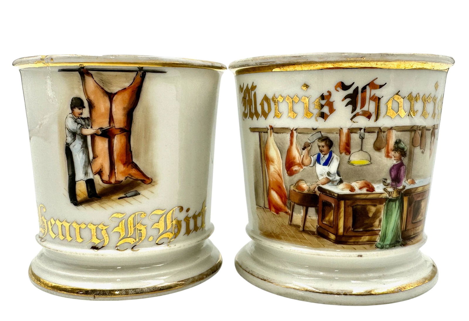 Pair of Butcher Occupational Shaving Mugs (1 of 5)