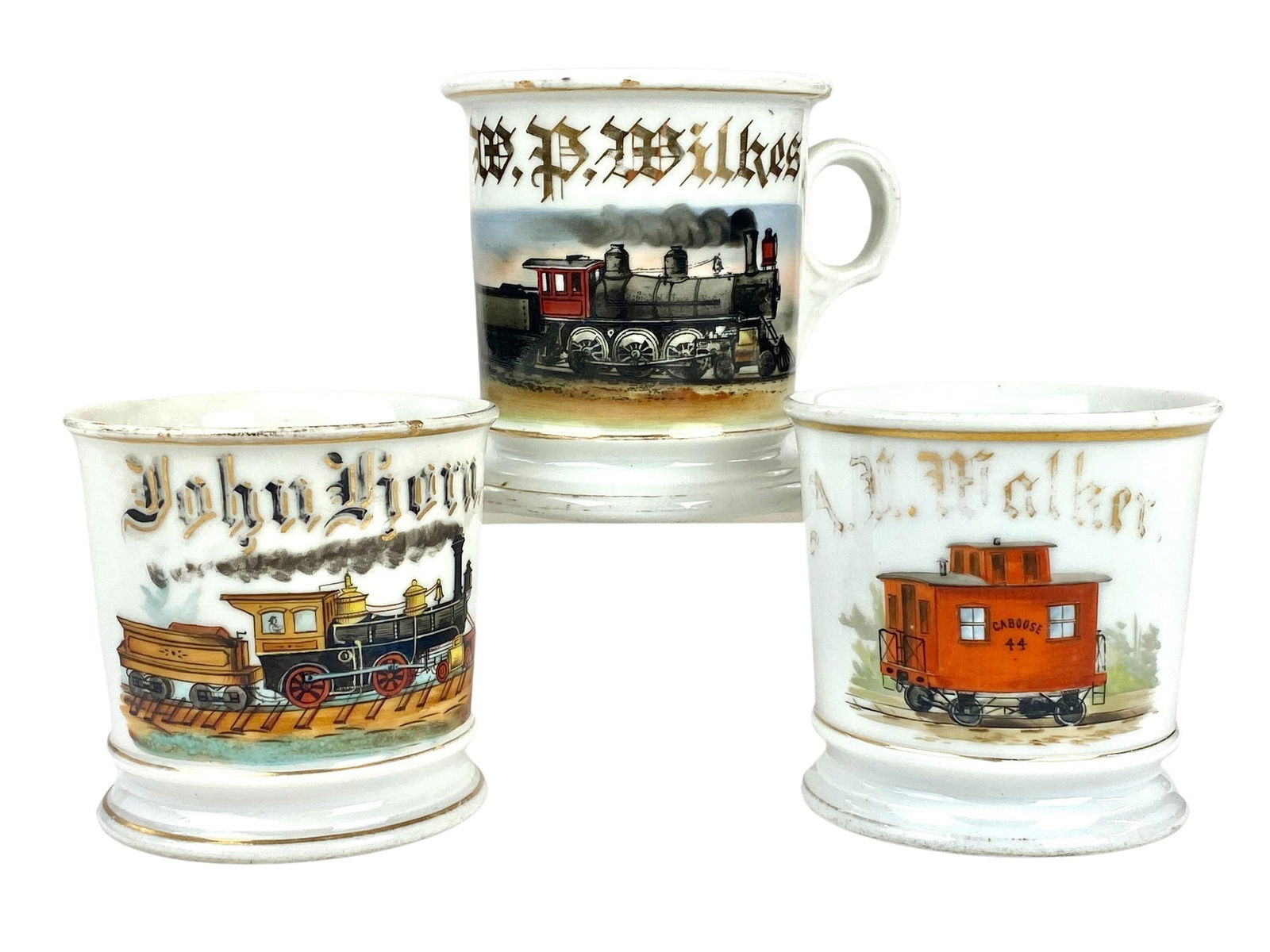 3 Train Conductor Occupational Shaving Mugs (1 of 14)