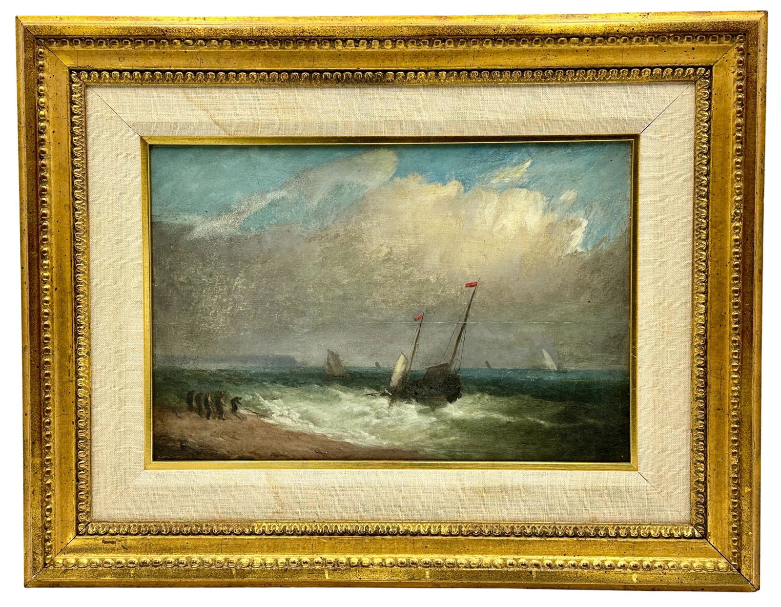 British Coastal Ship Scene, Oil on Board (1 of 4)