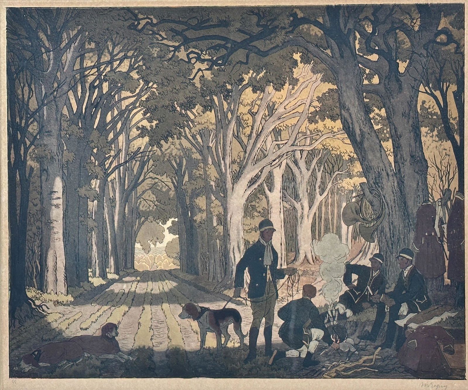 "Les ripas des piqueux" Etching by Maurice Taquoy (1 of 4)