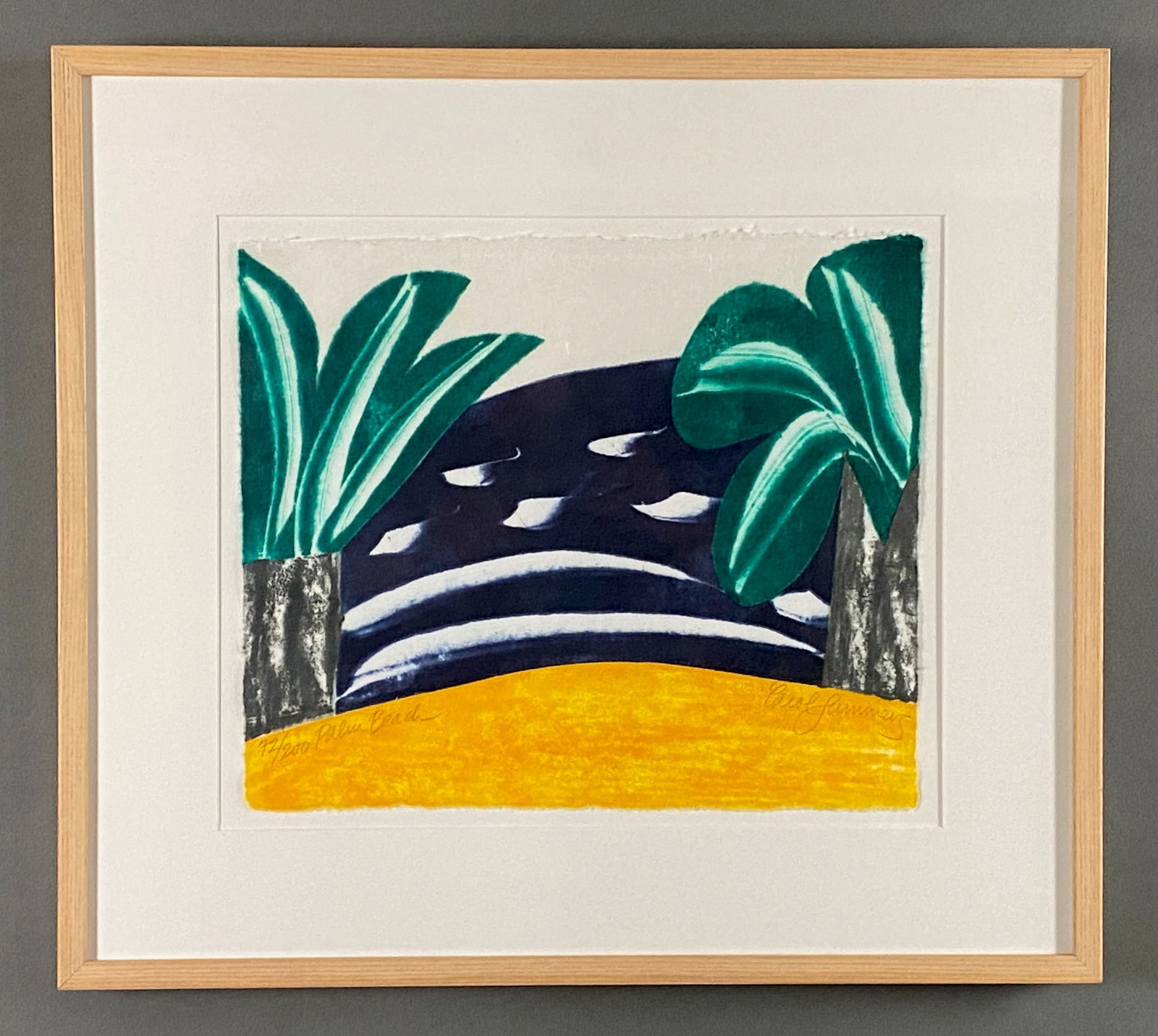 "Palm Beach" Woodcut by Carol Summers (1 of 4)