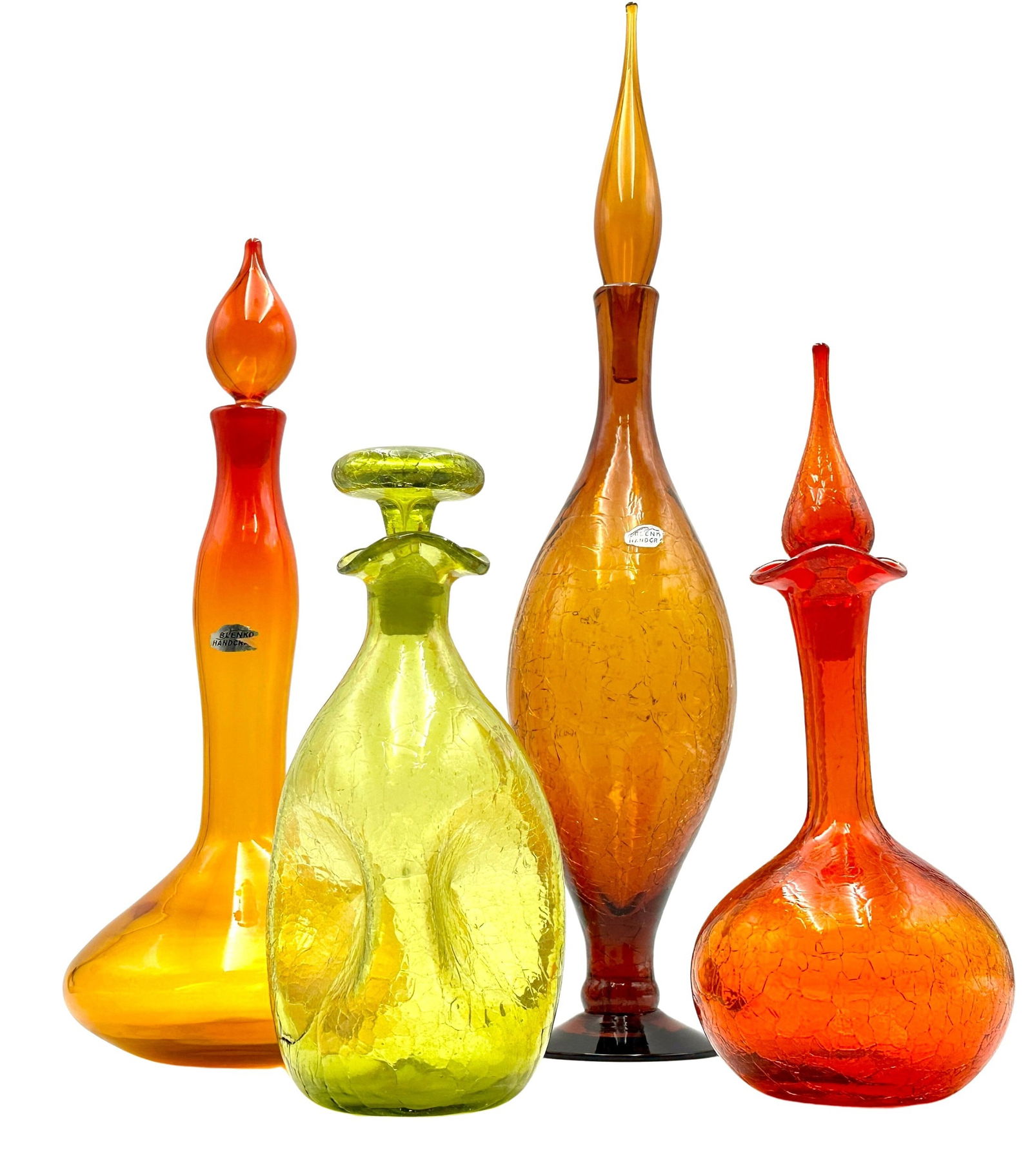 4 Blenko Glass Decanters (1 of 5)