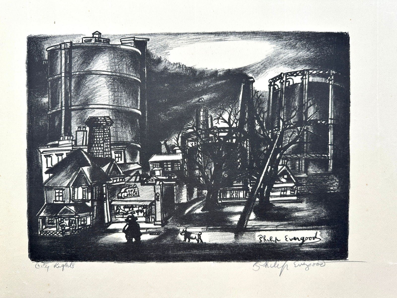 "City Lights" Lithograph by Philip Evergood (1 of 3)