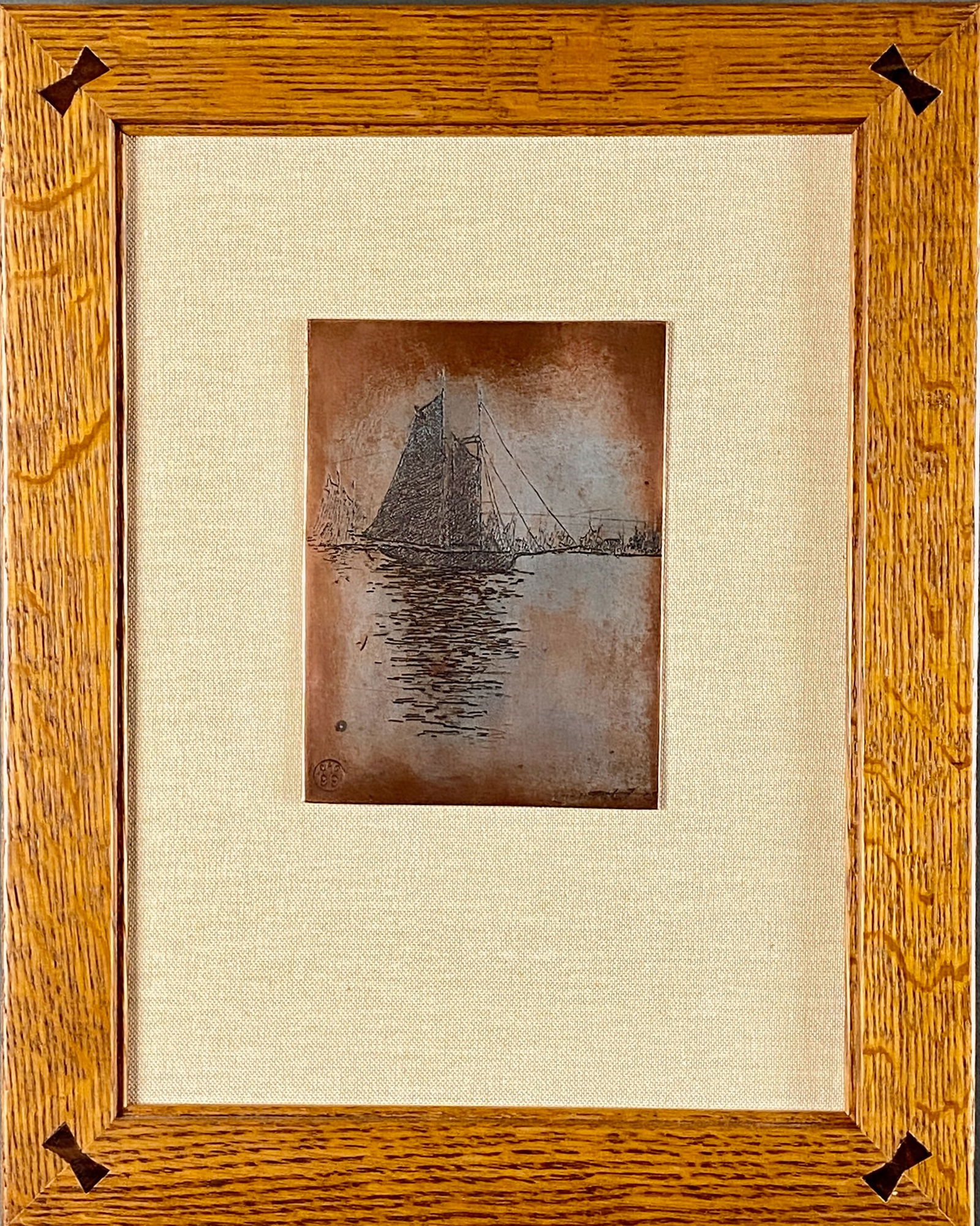 E.T. Hurley Etching Plate of Sailboat (1 of 6)