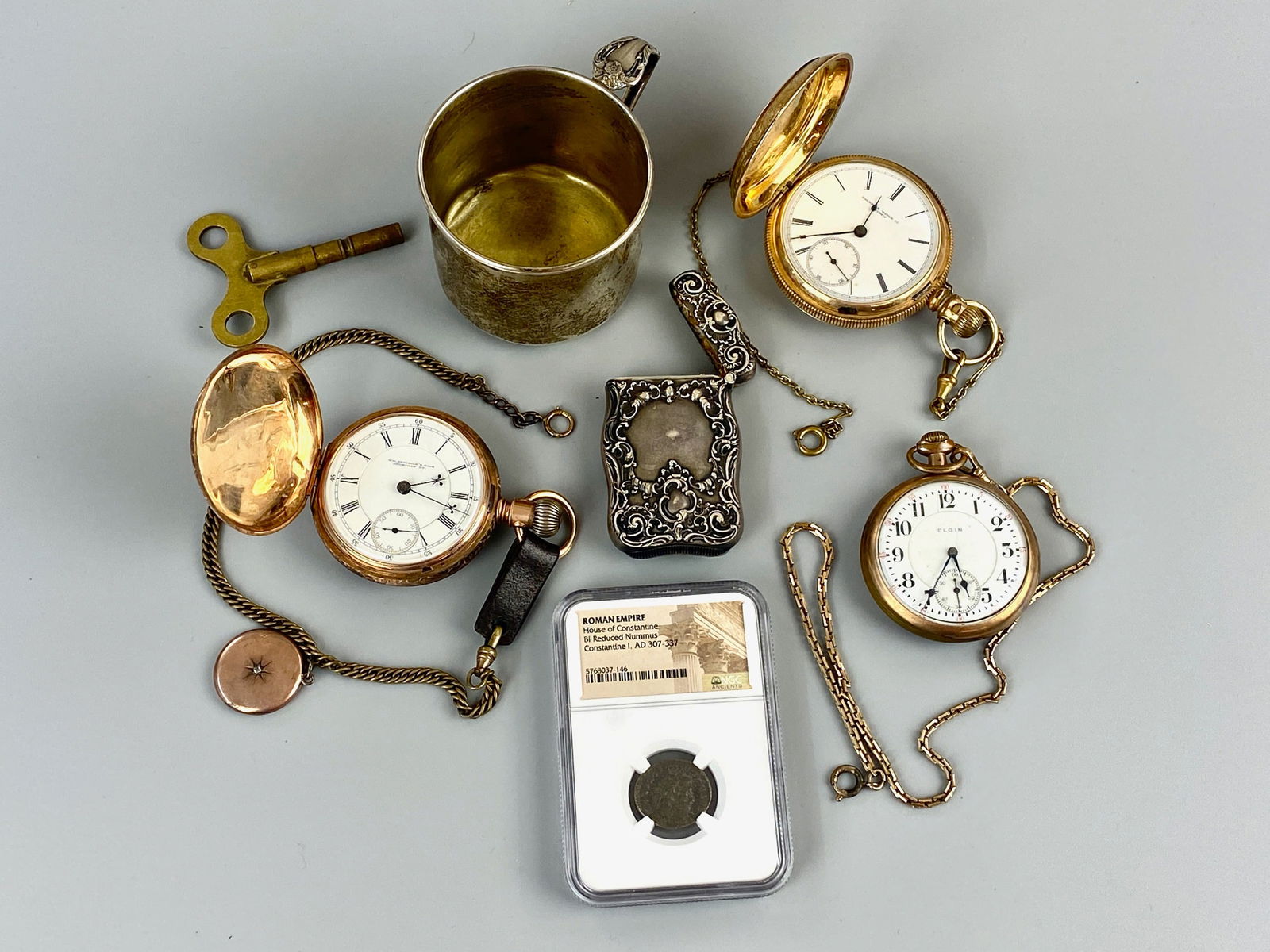 Pocket Watches, Coin, Baptismal Cup (1 of 15)